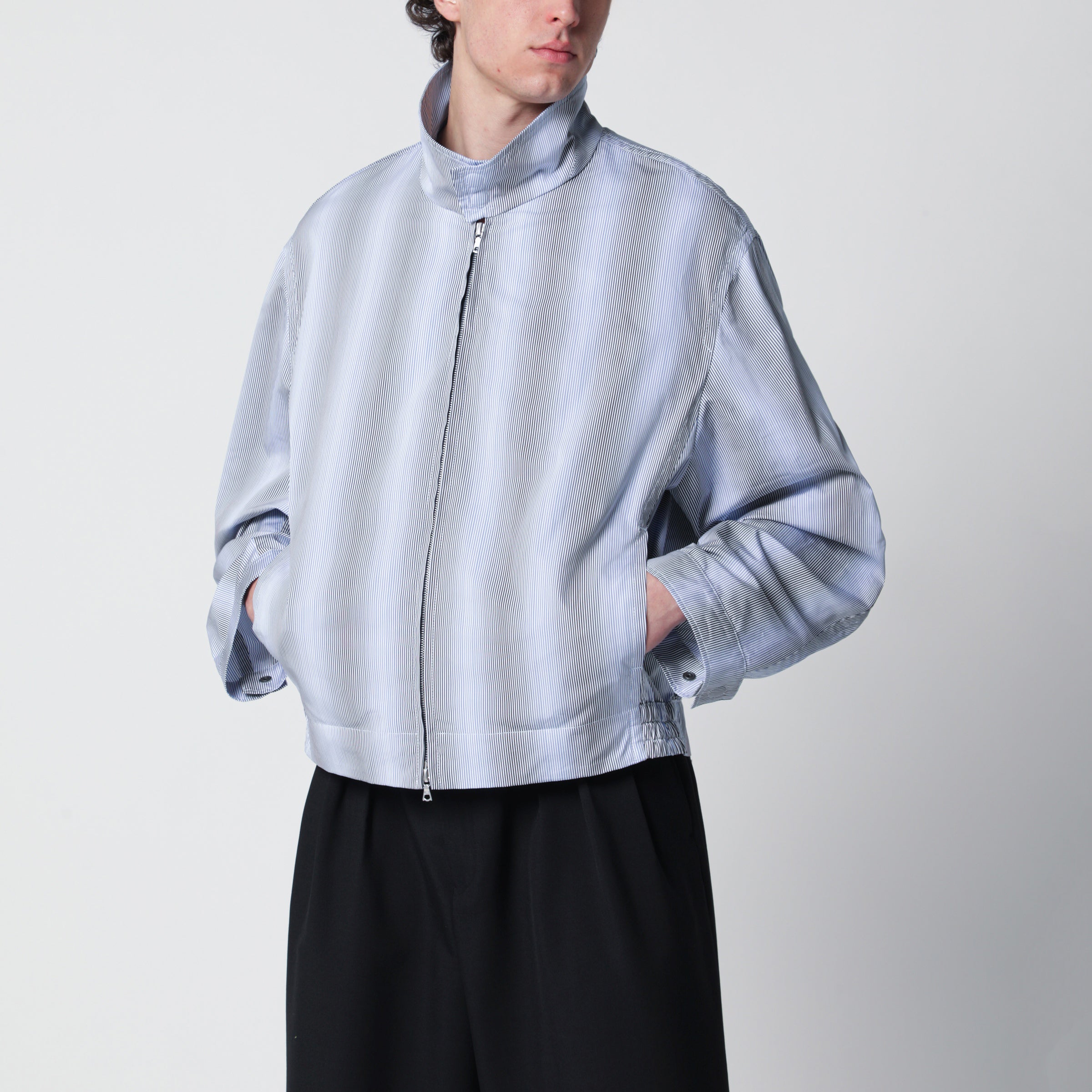 Dries Van Noten Textured striped zip jacket | TheDoubleF