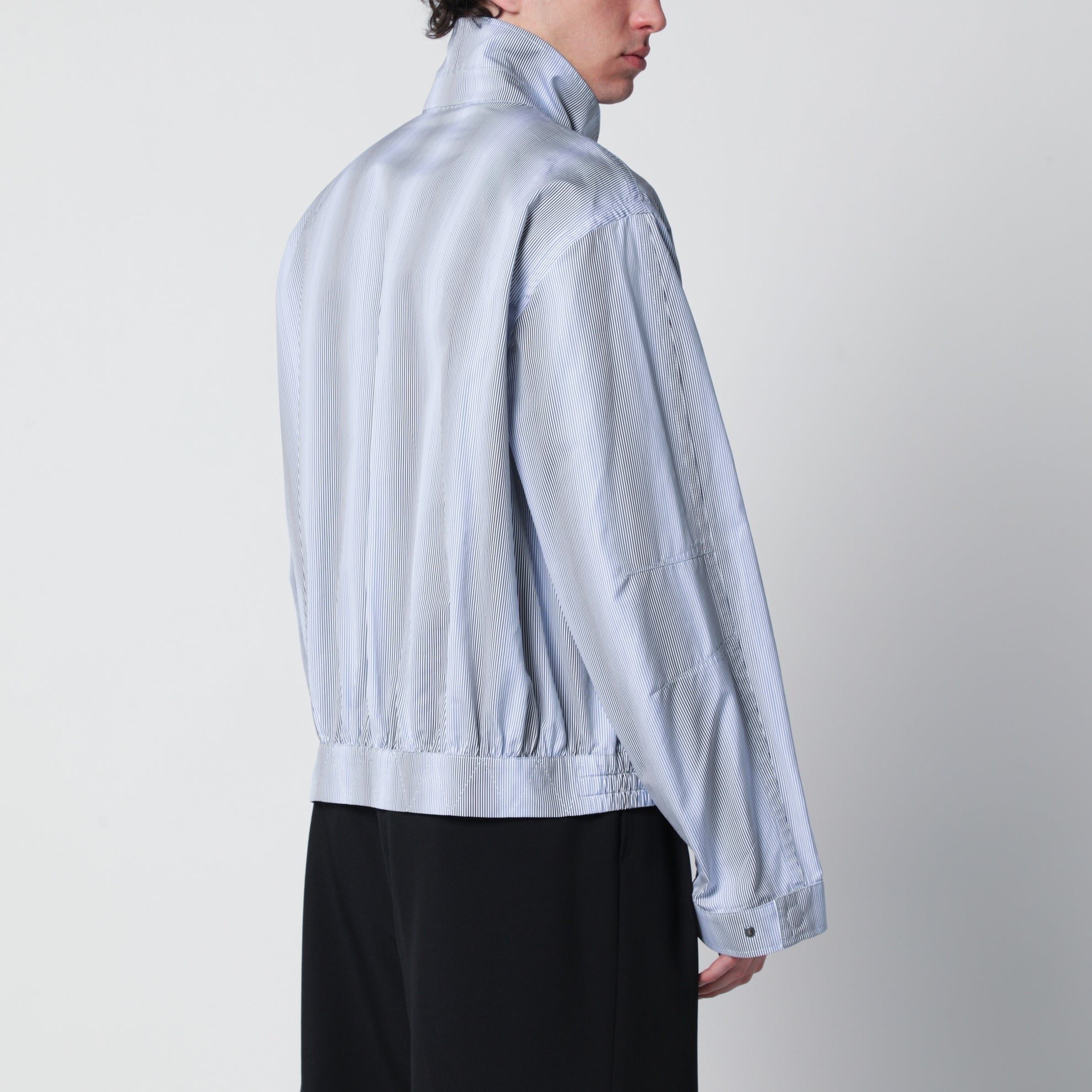 Textured striped zip jacket