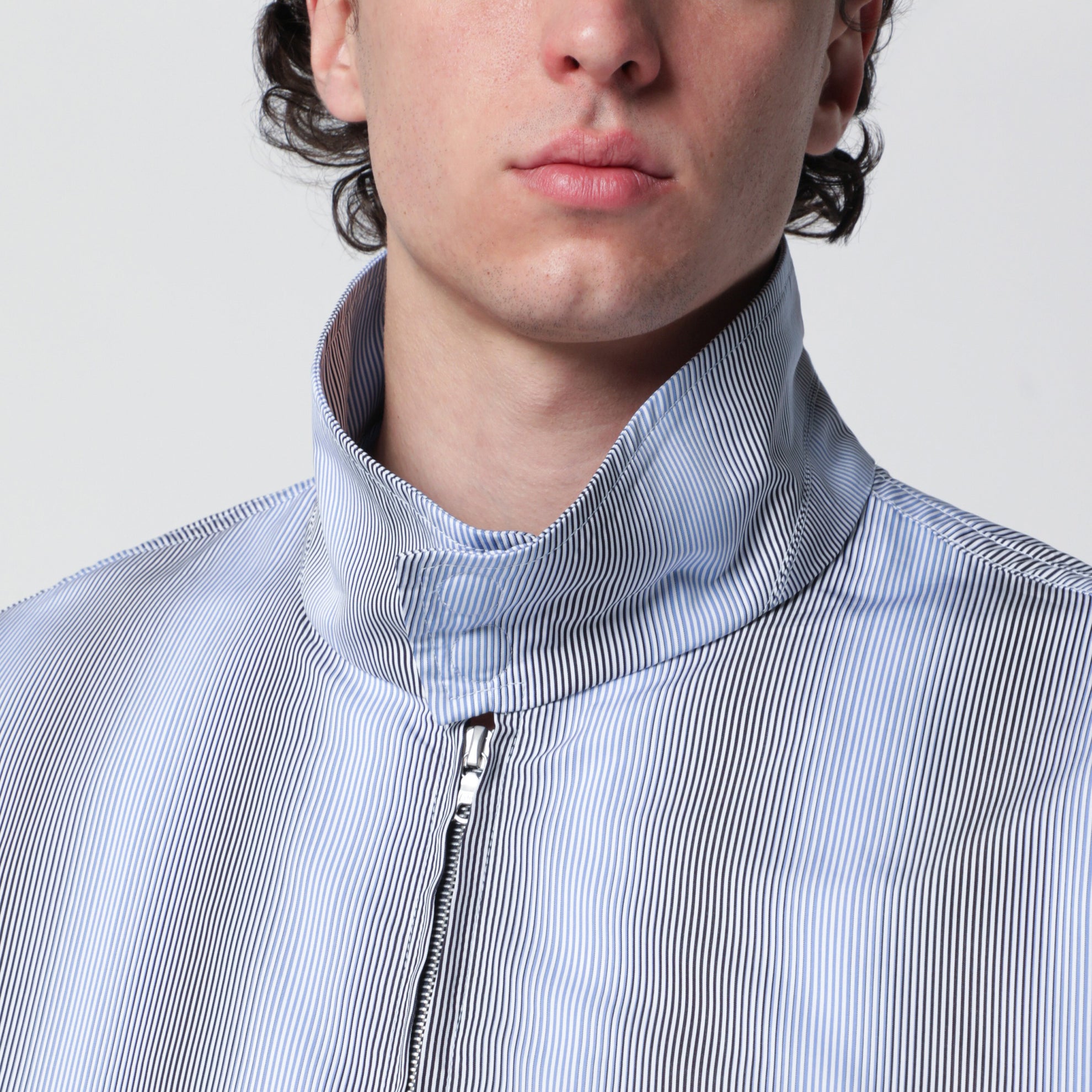 Textured striped zip jacket