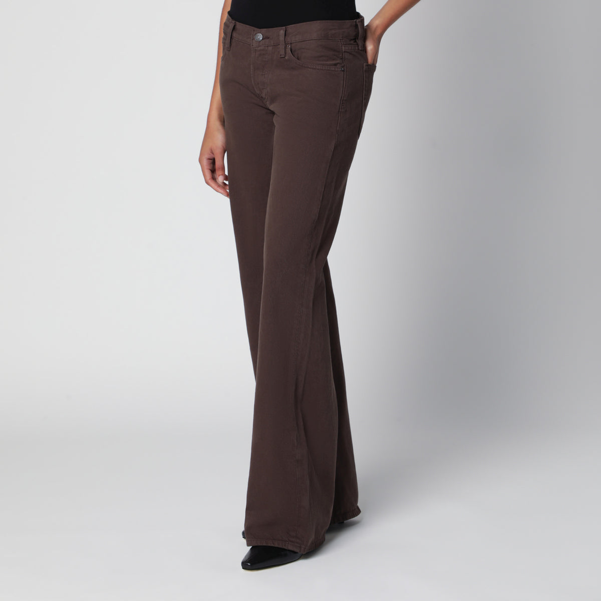Jeans The Gray color espresso in cotone