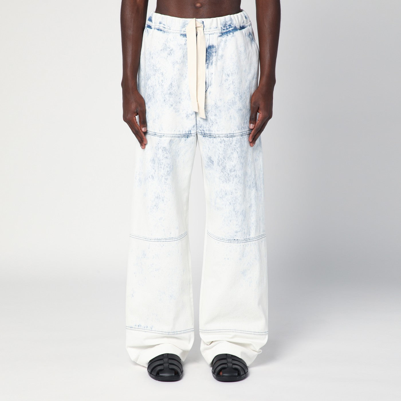 Dries Van Noten Light blue jeans with drawstring | TheDoubleF
