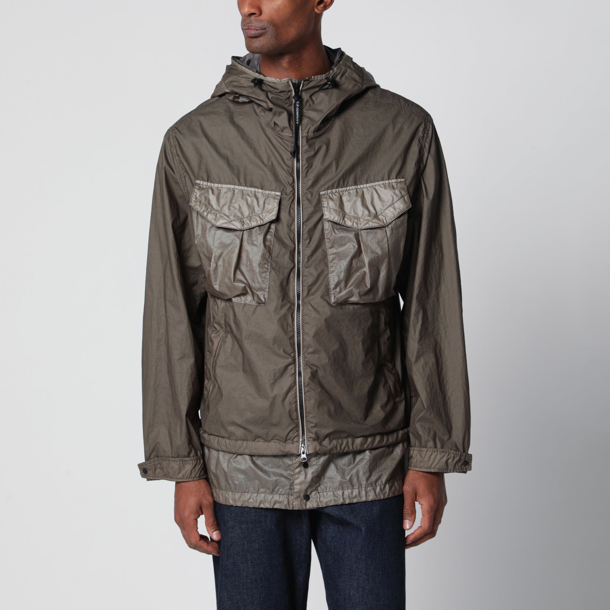 Veste Goggle en nylon Bi-TM gris plomb