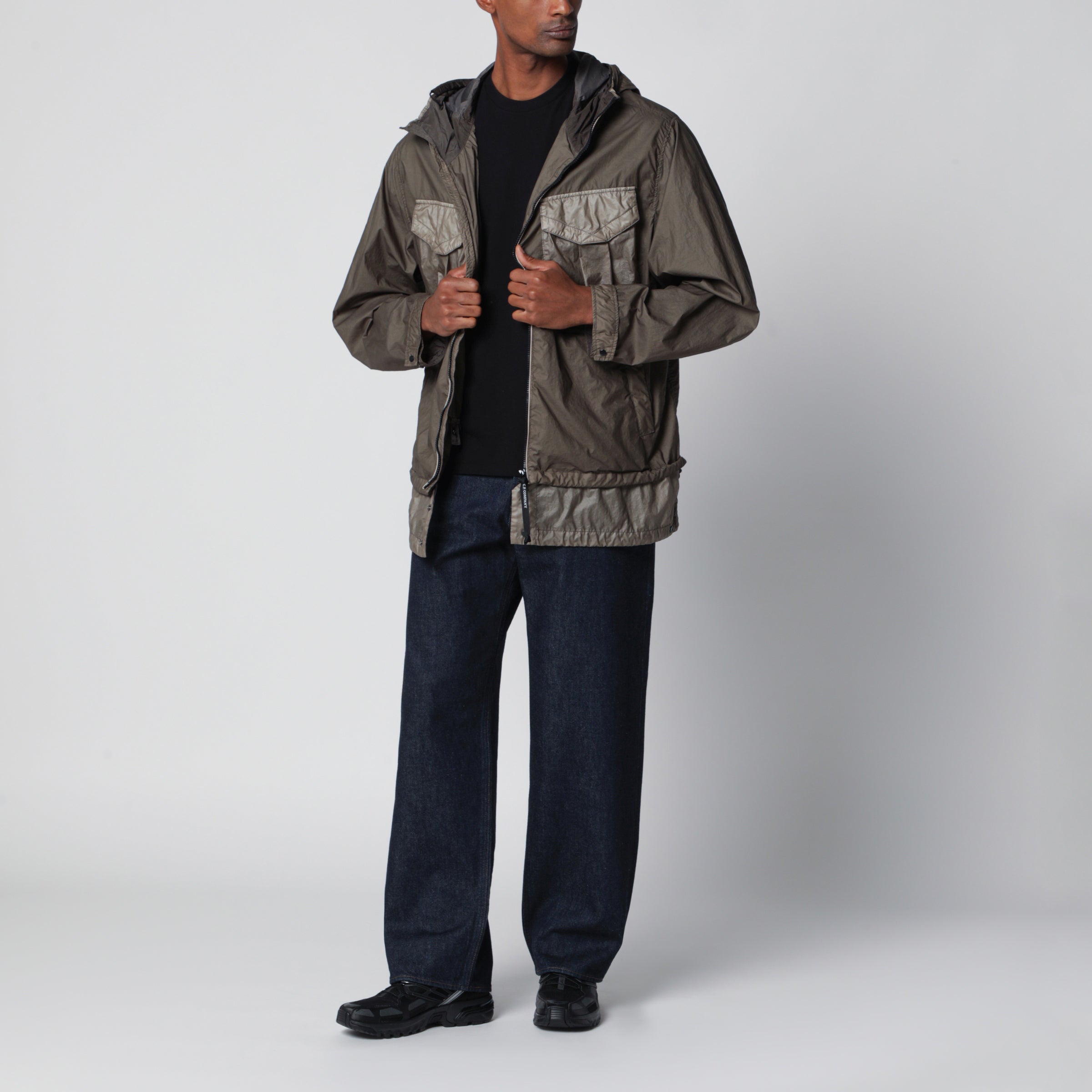 C.P. Company Lead grey Bi-TM nylon Goggle jacket | TheDoubleF