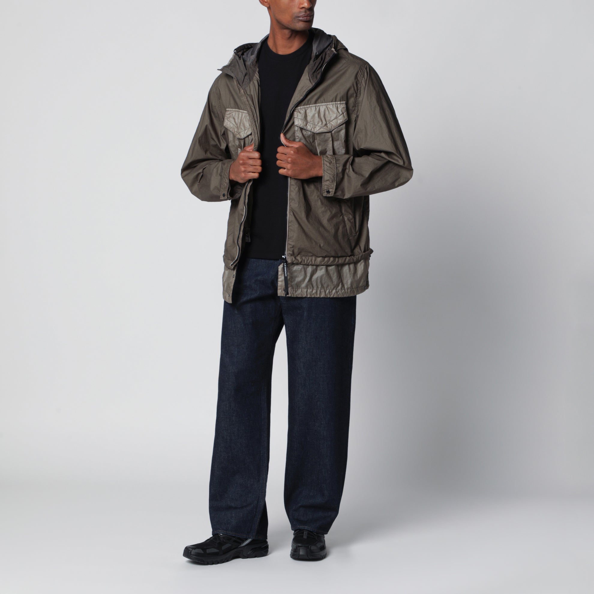 Veste Goggle en nylon Bi-TM gris plomb