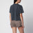 Washed black MothTech cotton T-shirt with print