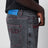 Faded black baggy jeans with vintage effect