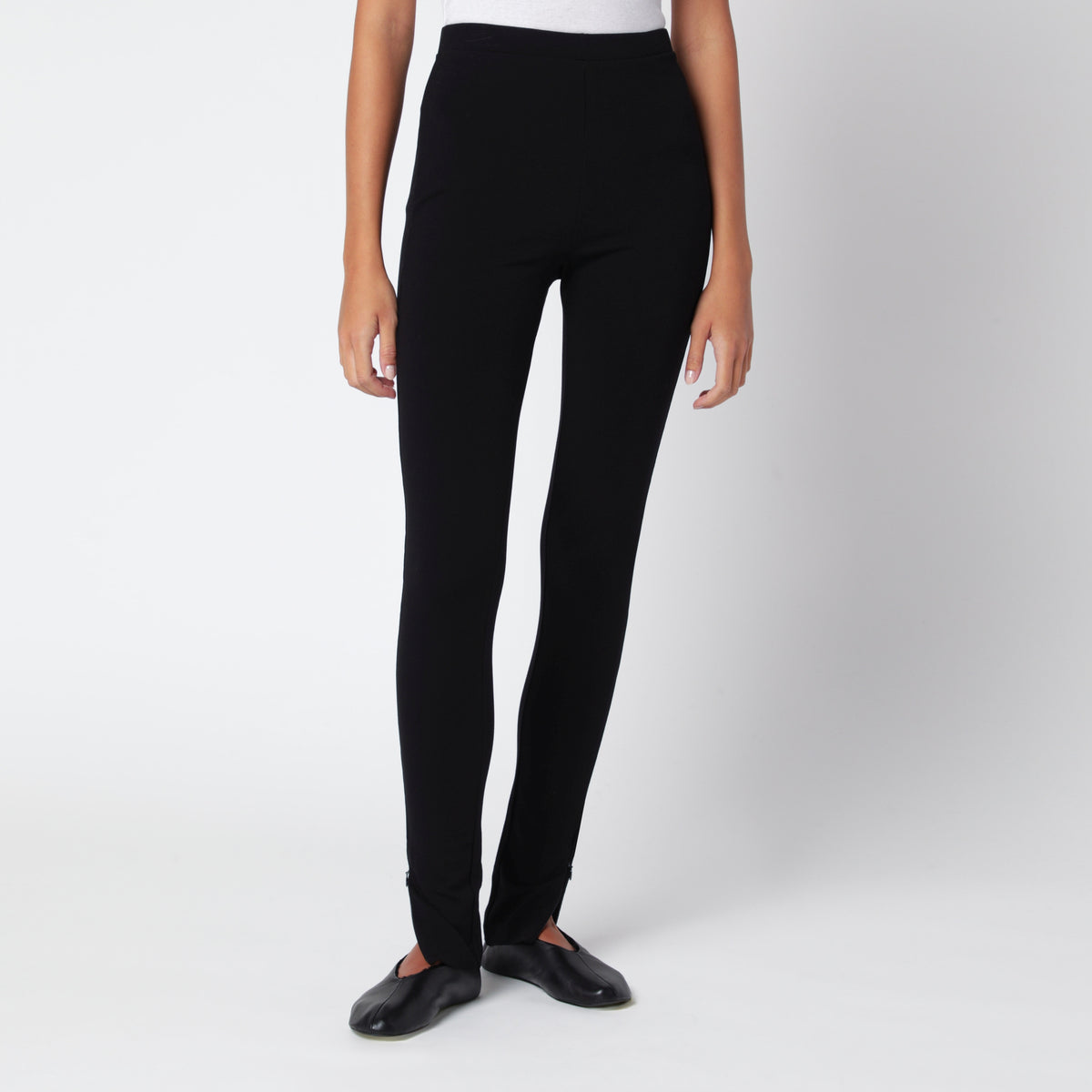 Leggings noirs moulants en mélange de viscose