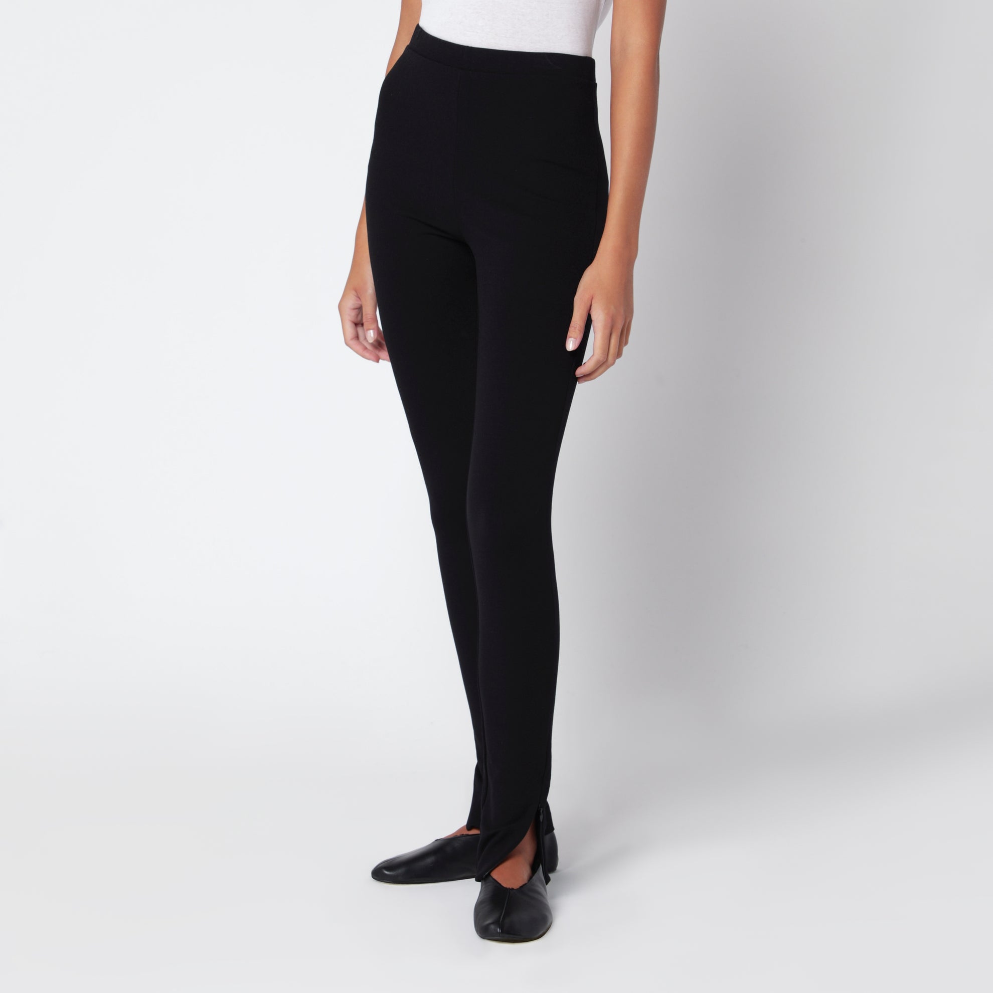 Leggings noirs moulants en mélange de viscose