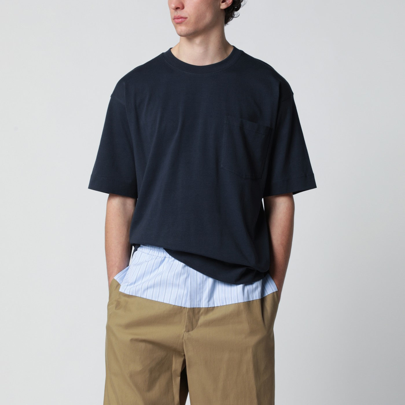 T-shirt blu navy in cotone