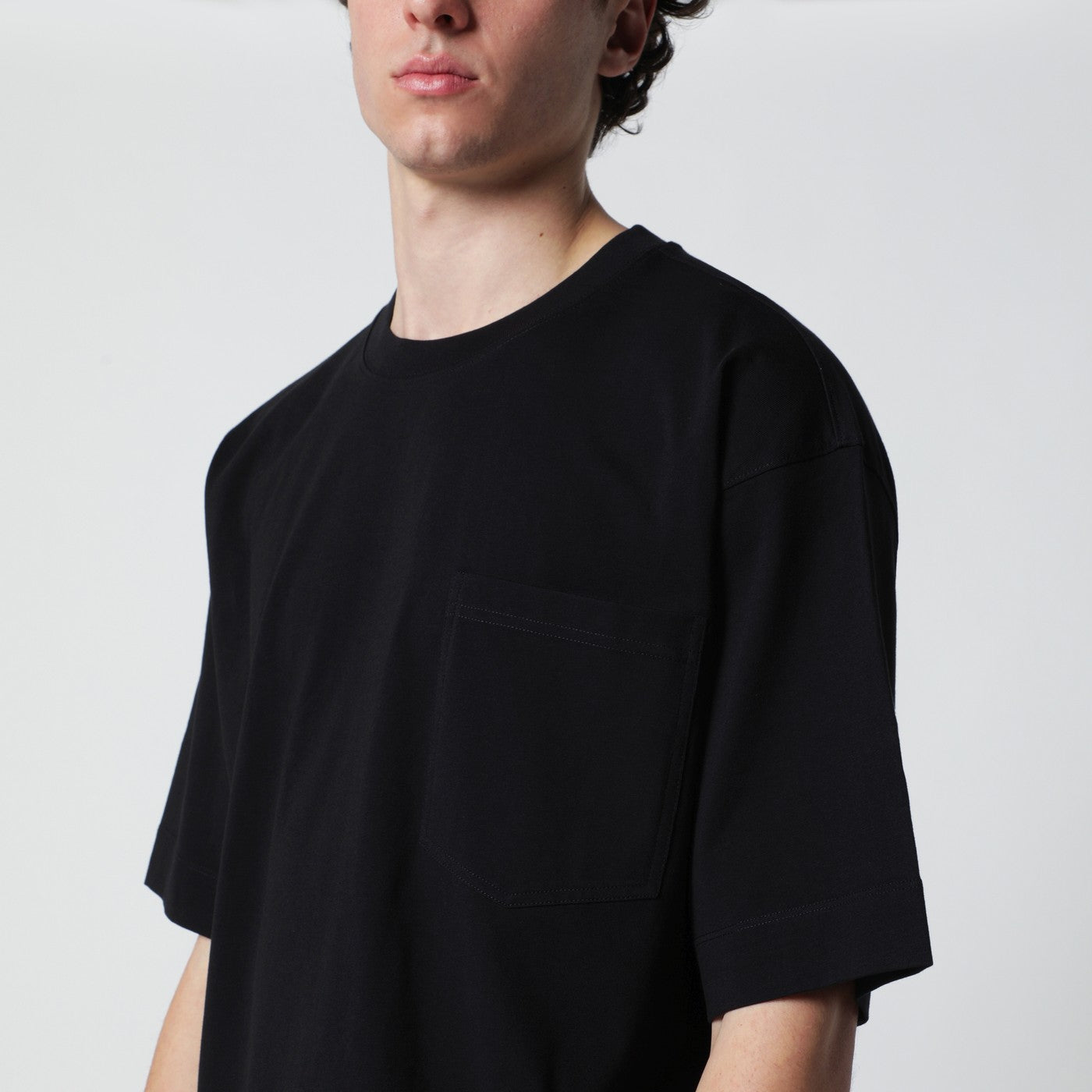 Black cotton T-shirt