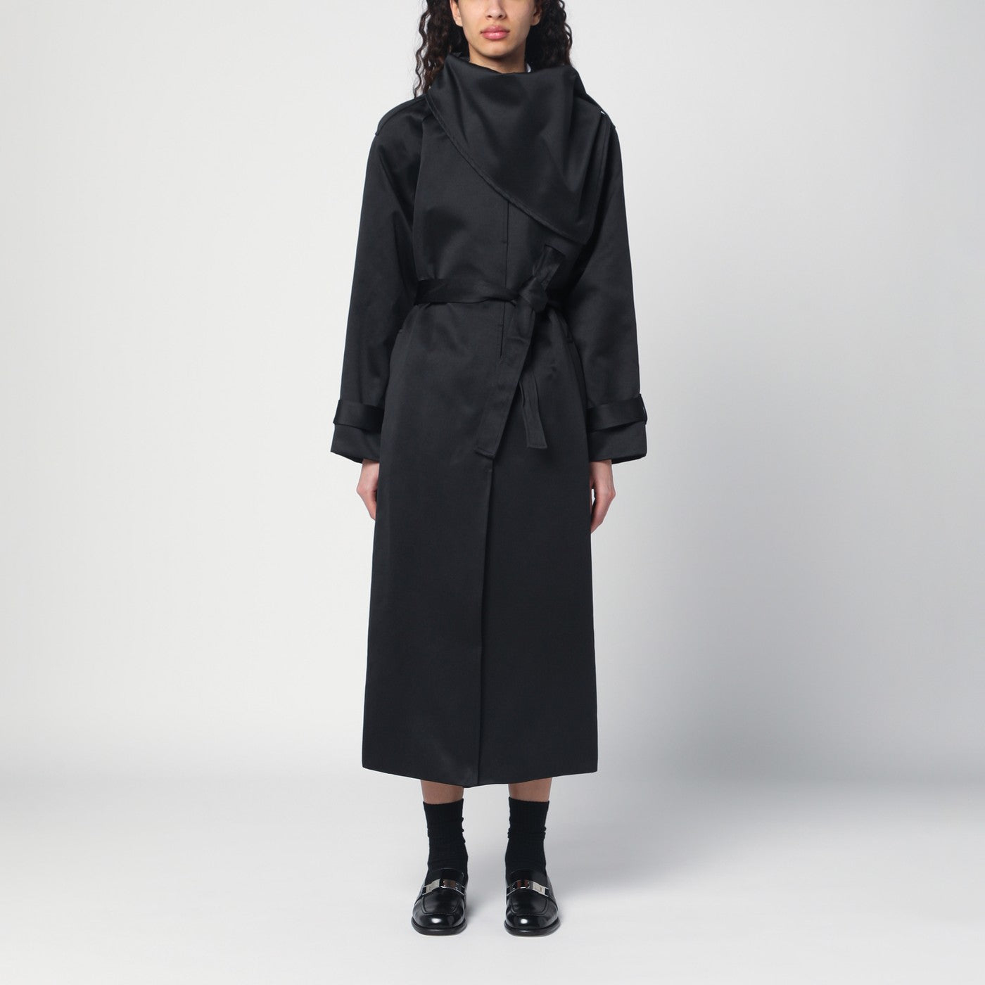 Trench Kelly noir en coton mélangé