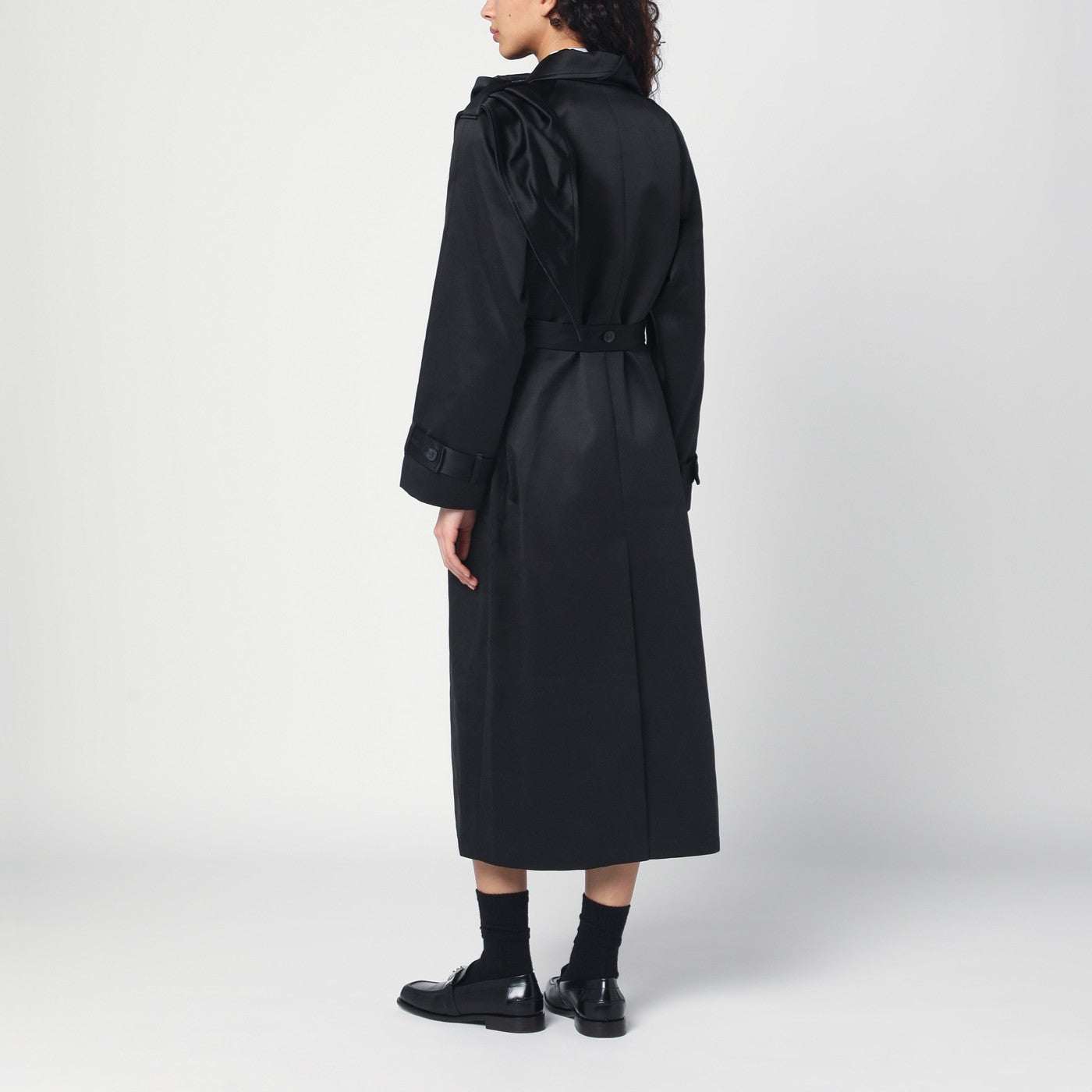 Trench Kelly noir en coton mélangé
