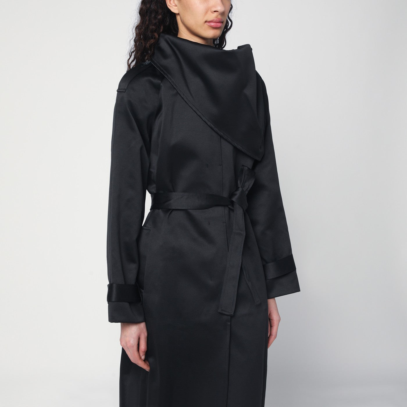 Trench Kelly noir en coton mélangé