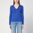Electric blue cotton cable-knit jumper