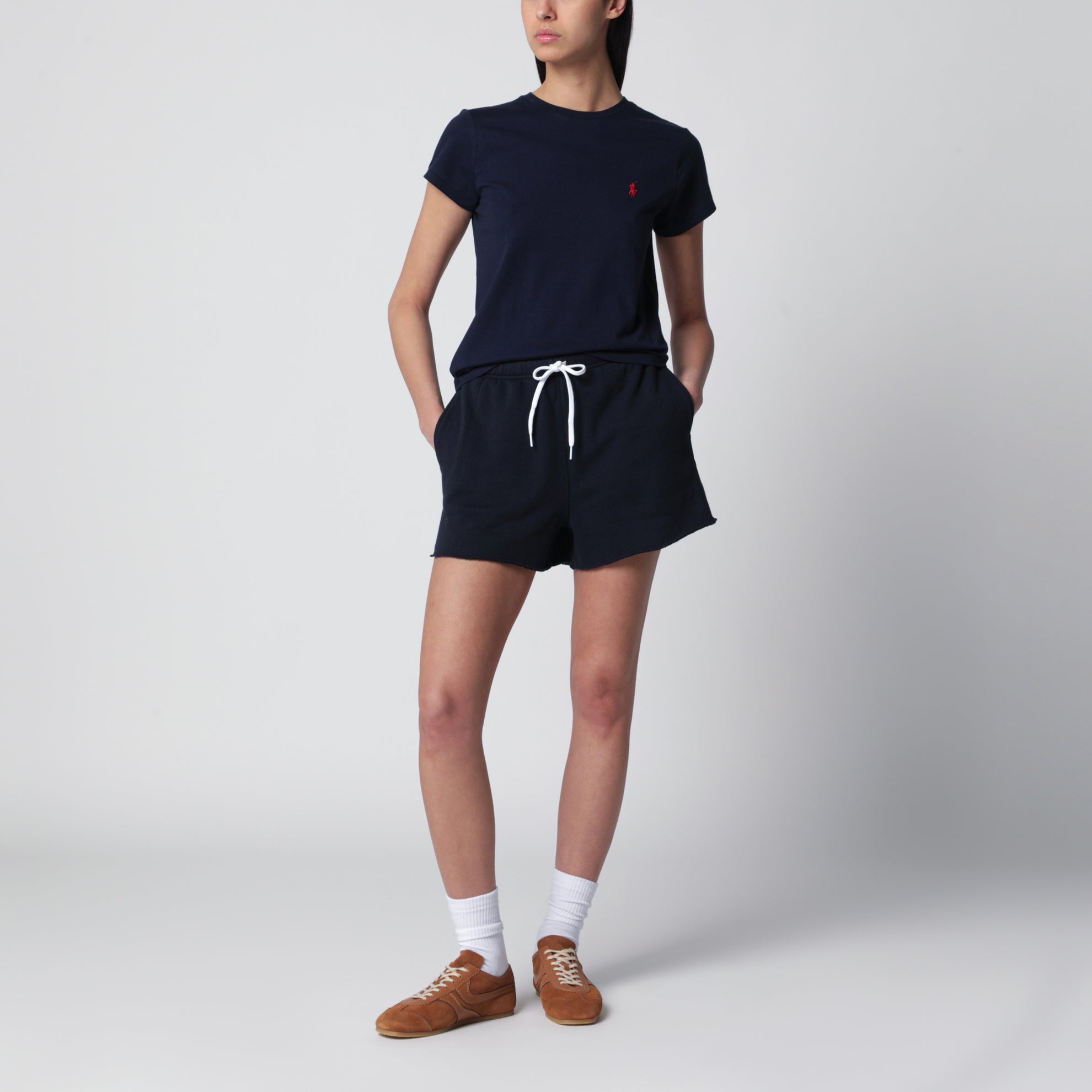 Navy blue cotton shorts