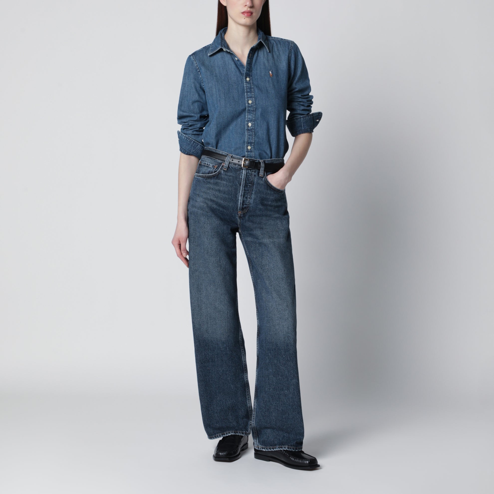 Blue denim shirt