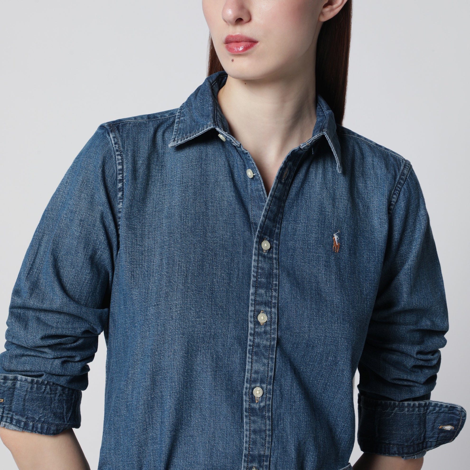 Blue denim shirt