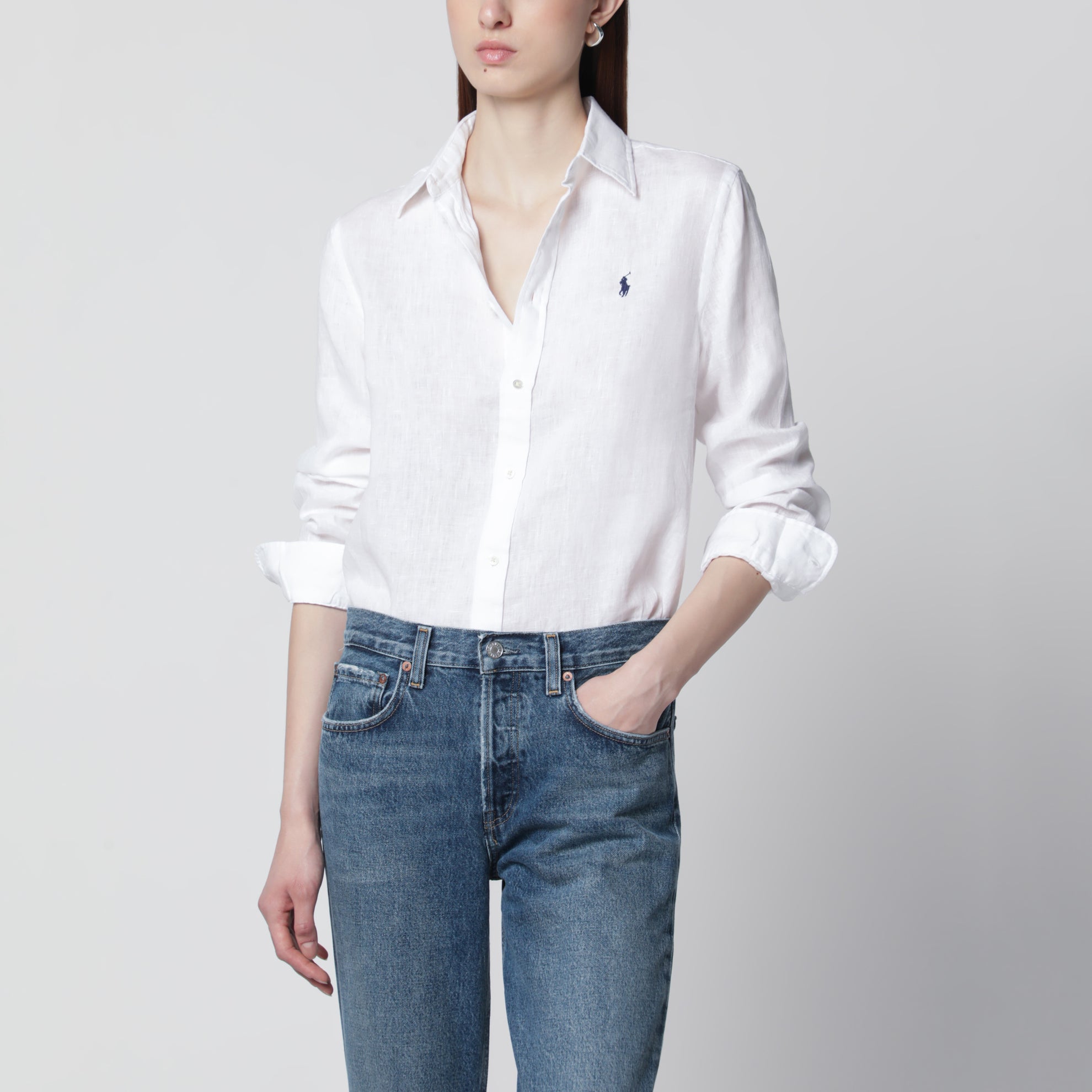 Chemise Classic-Fit en lin blanc