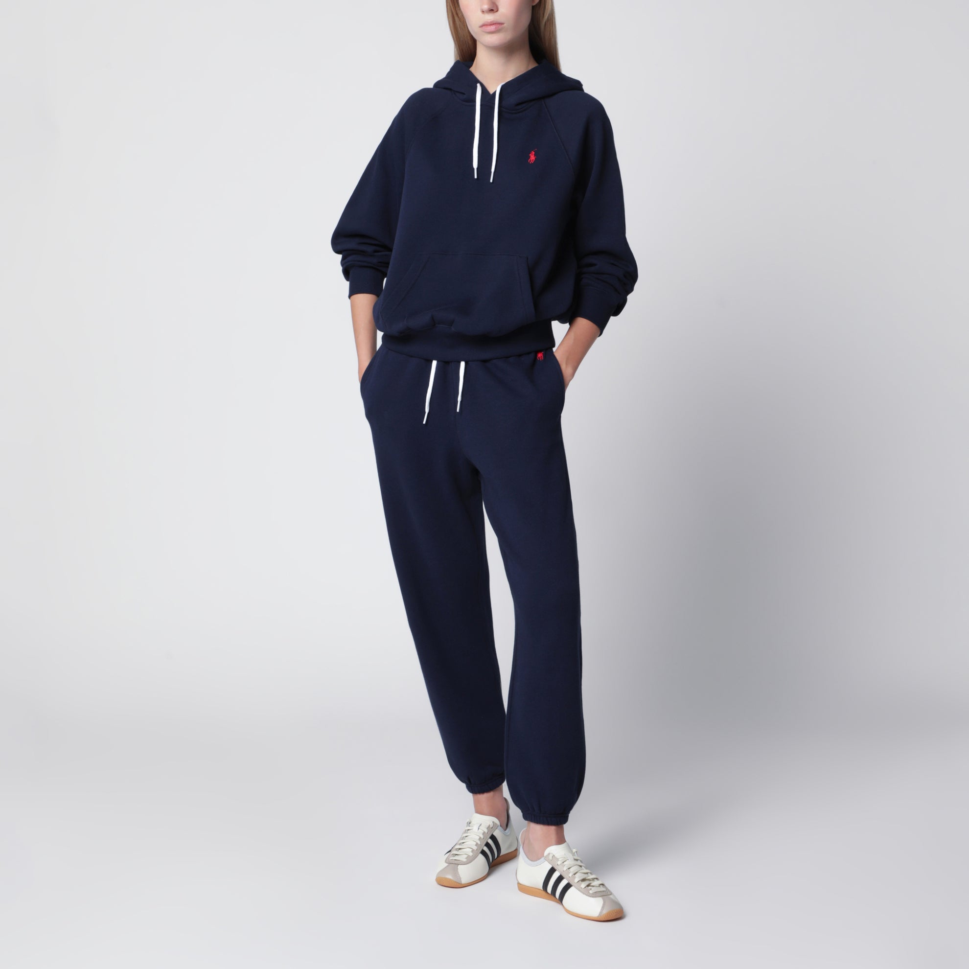 Felpa con cappuccio blu navy