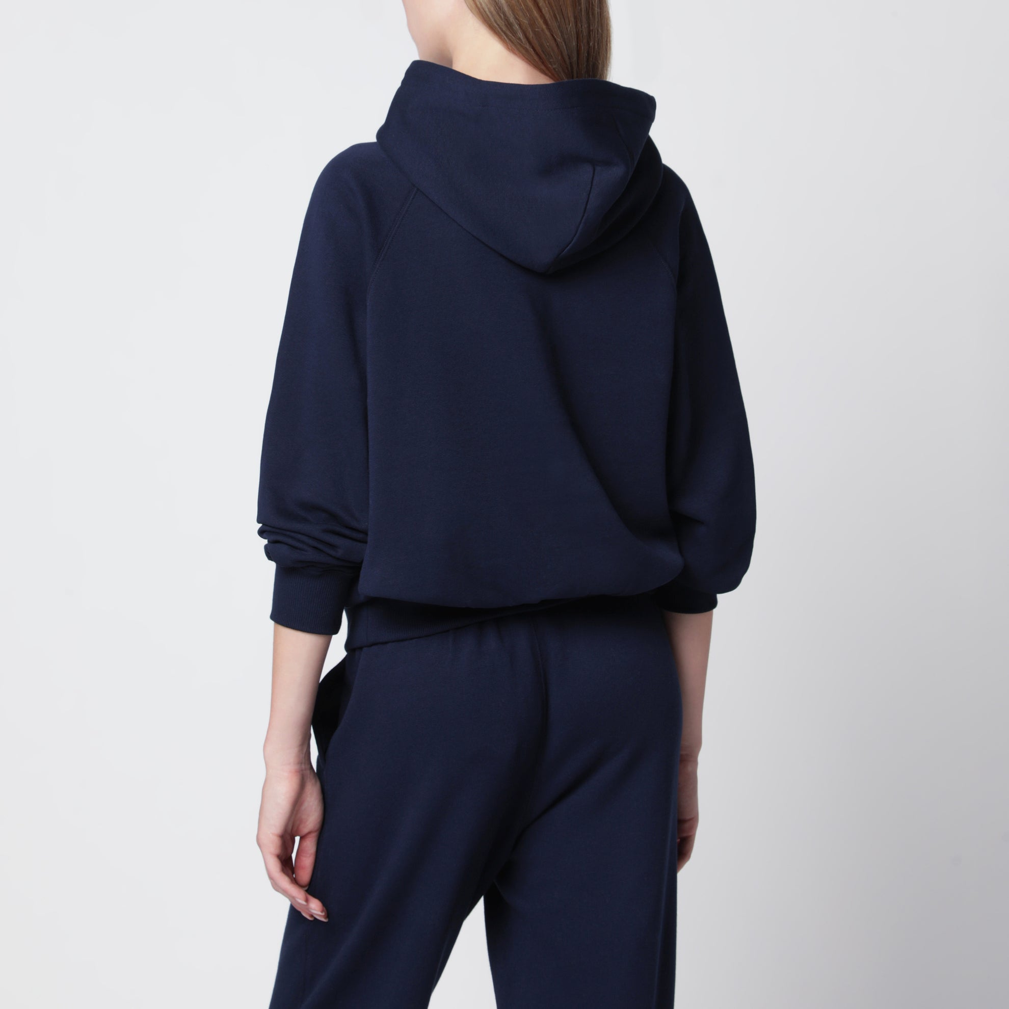 Felpa con cappuccio blu navy