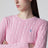 Pink cable-knit cotton sweater