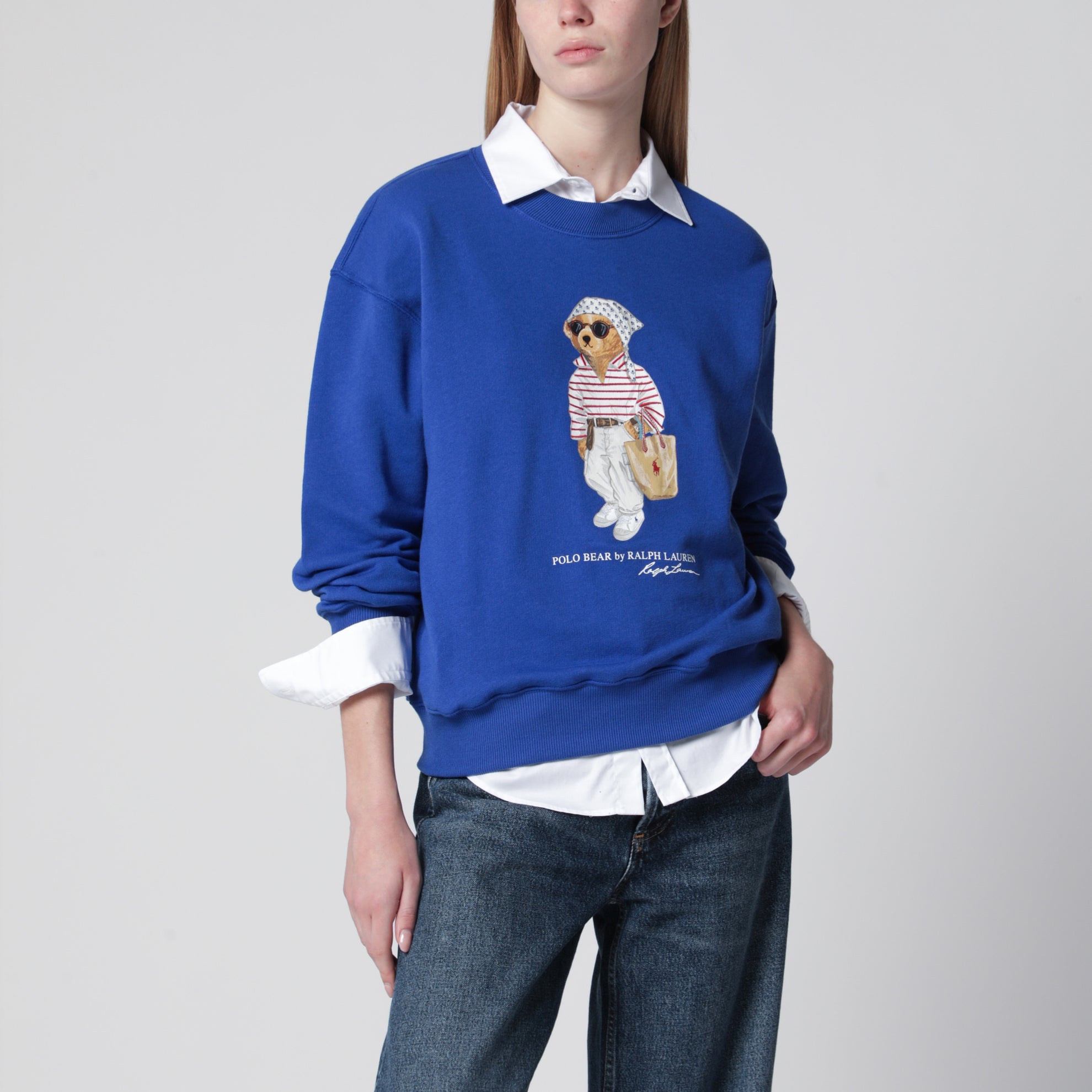 Sweat-shirt Polo Bear bleu clair