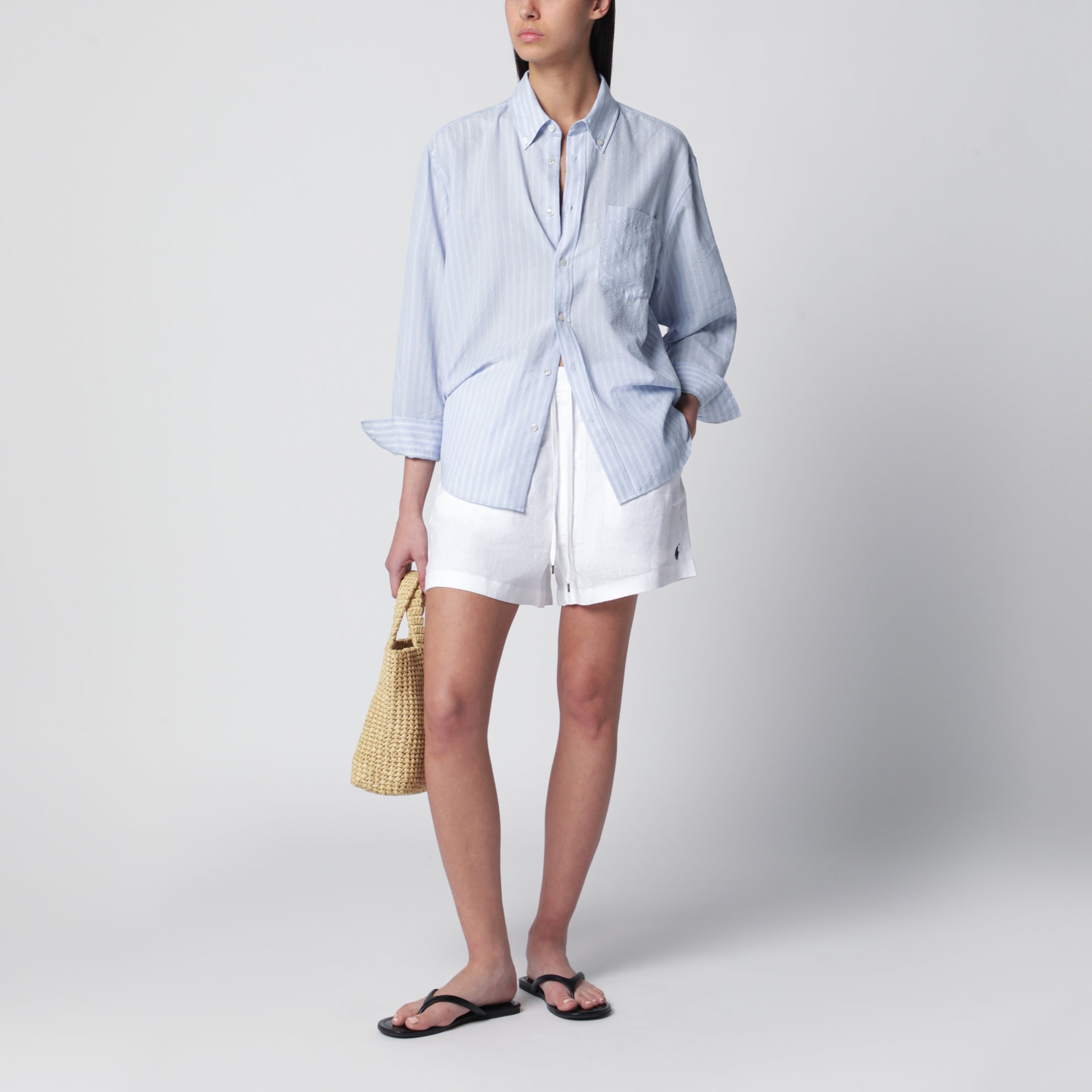 Shorts bianchi in lino