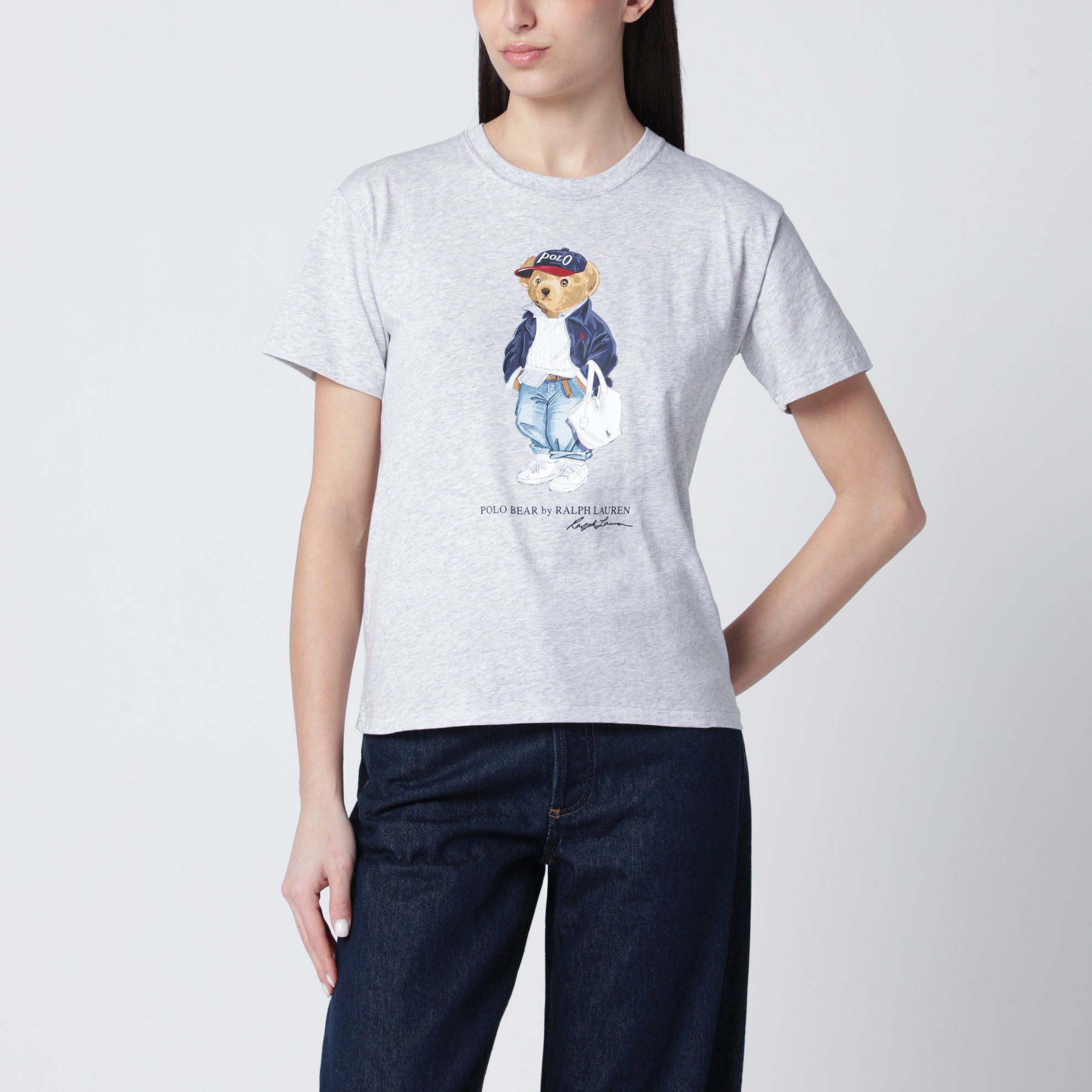 T-shirt Polo Bear in cotone grigia