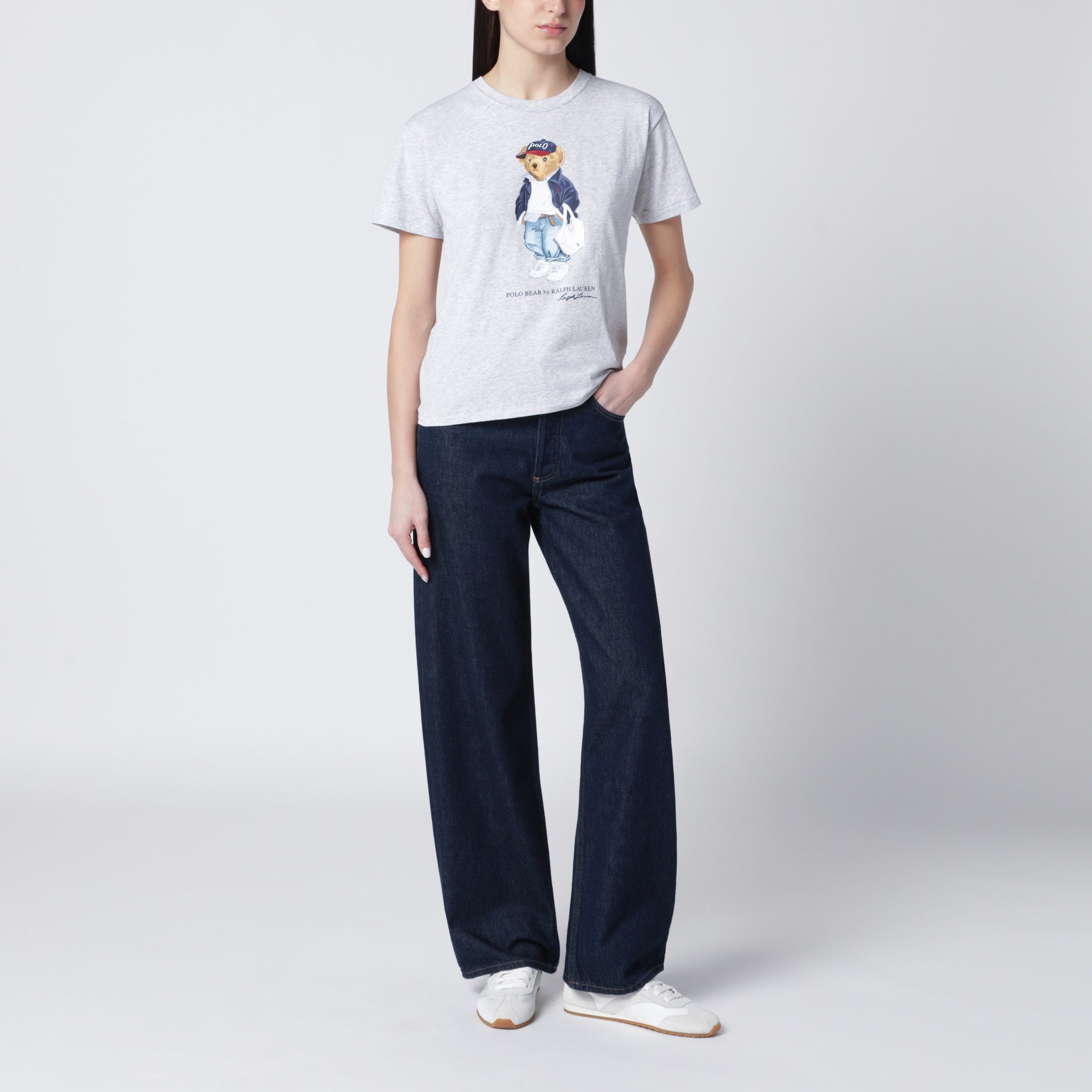 T-shirt Polo Bear in cotone grigia