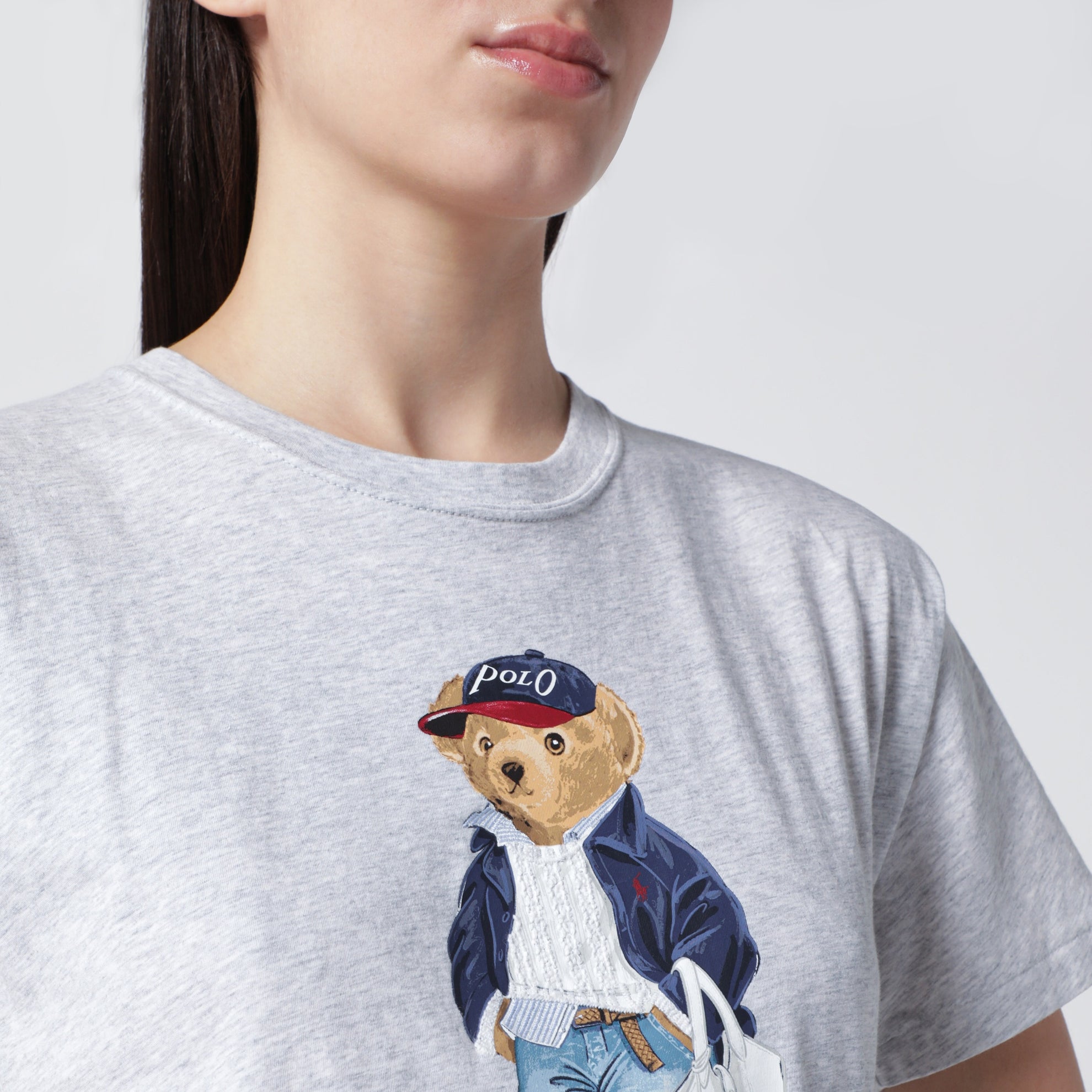 T-shirt Polo Bear in cotone grigia