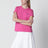 T-shirt Polo Pony girocollo in cotone rosa acceso