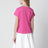 T-shirt Polo Pony girocollo in cotone rosa acceso