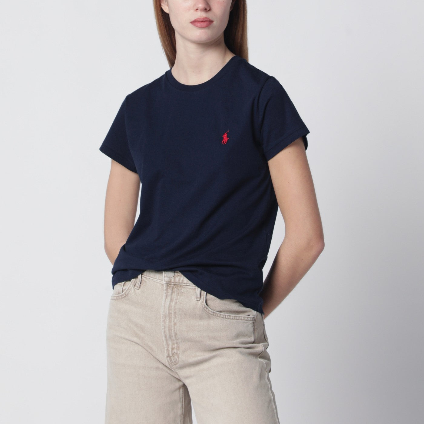 Navy blue cotton T-shirt