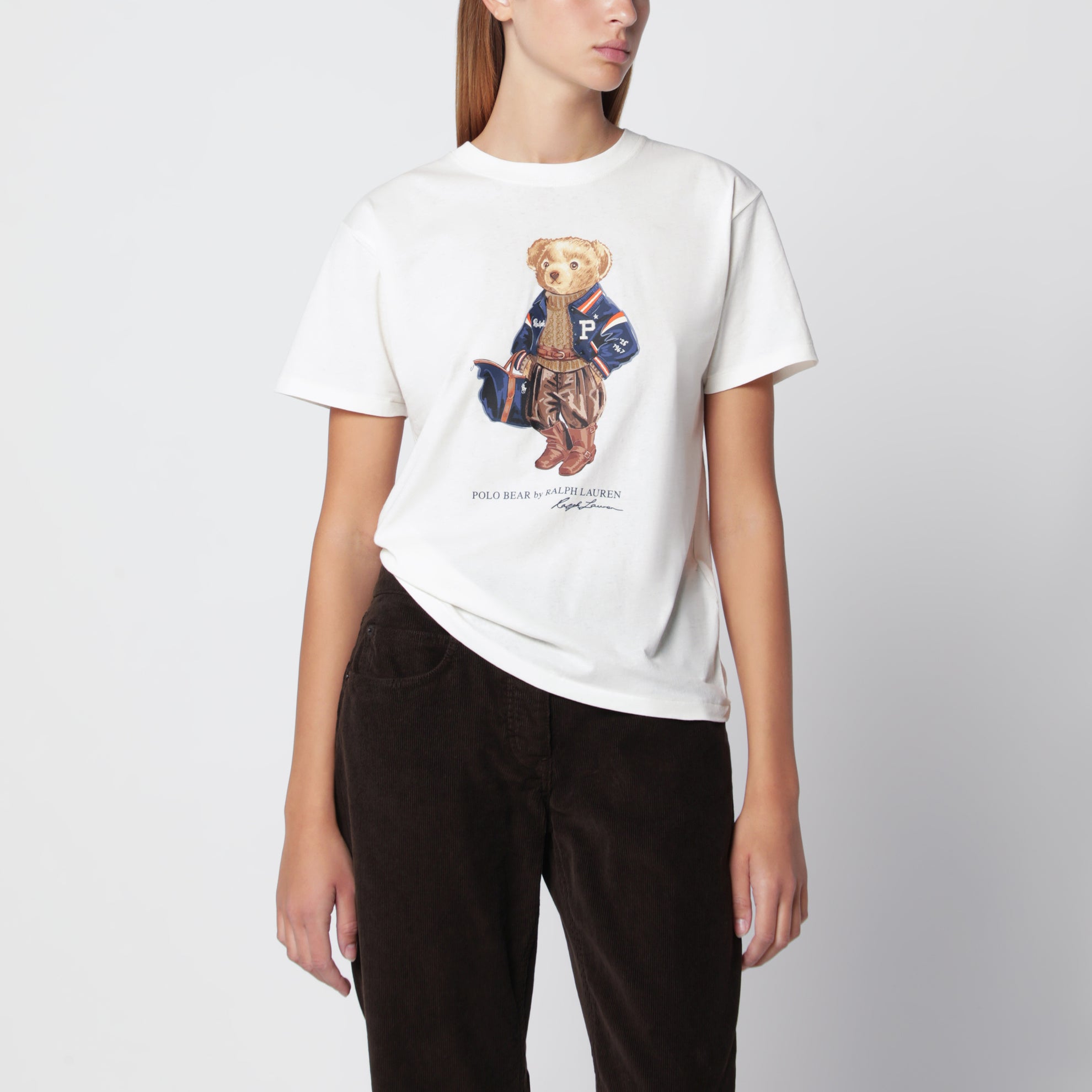 Weißes Polo Bear Baumwoll-T-Shirt