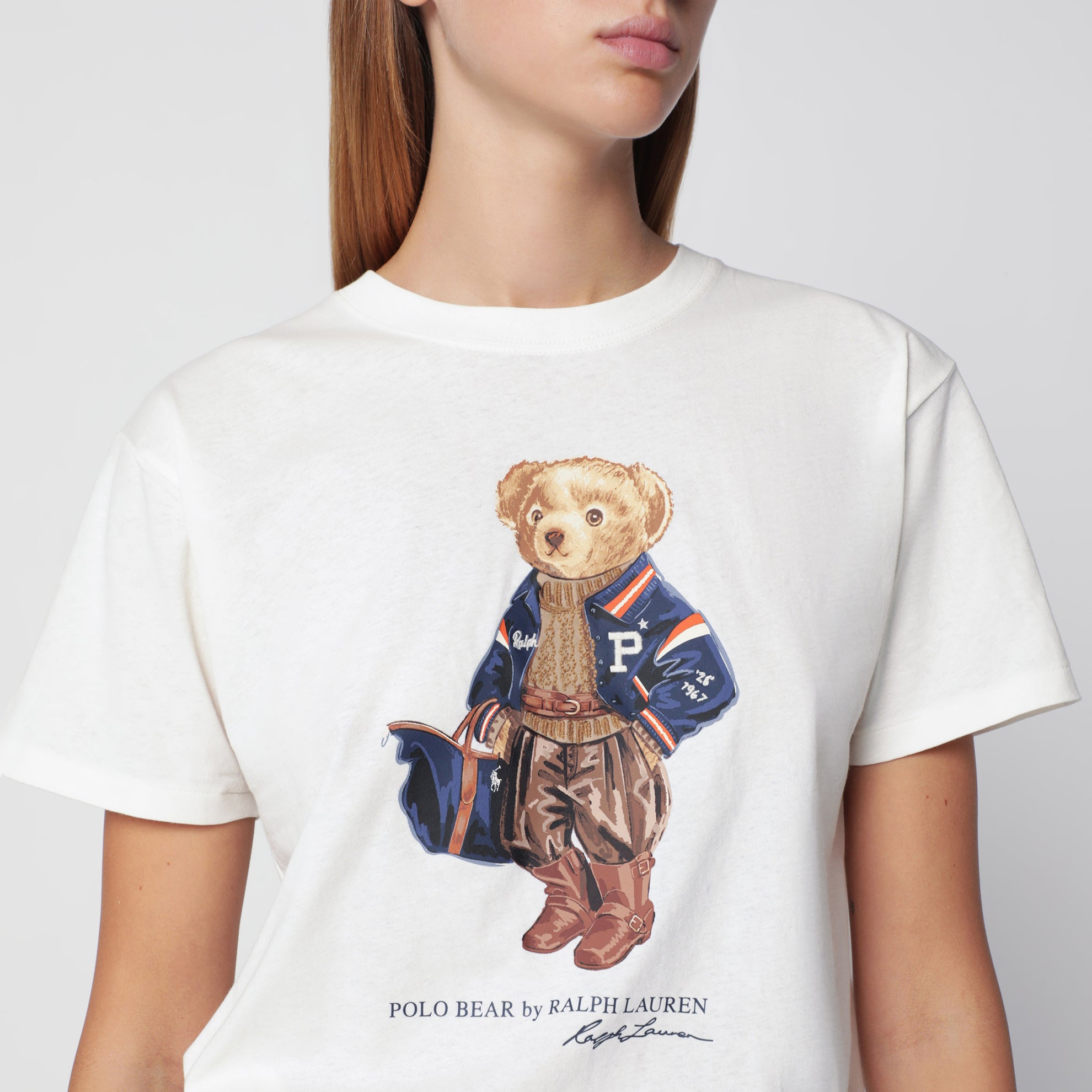 Weißes Polo Bear Baumwoll-T-Shirt