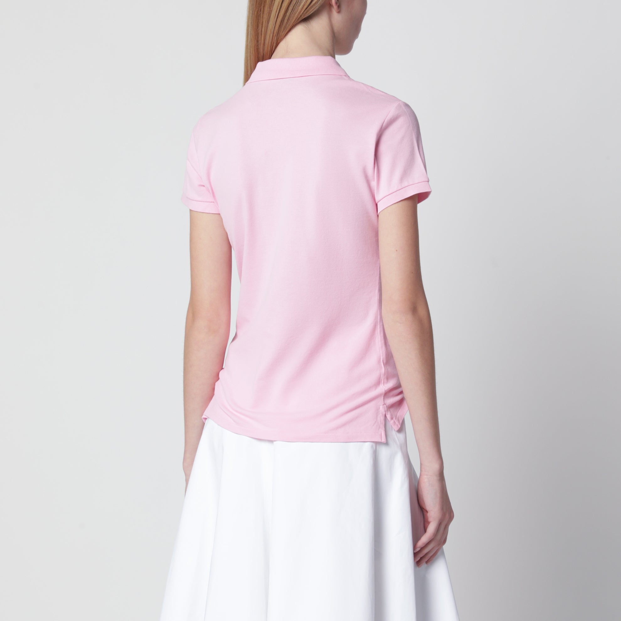Polo rosa in piqué di cotone Slim-Fit