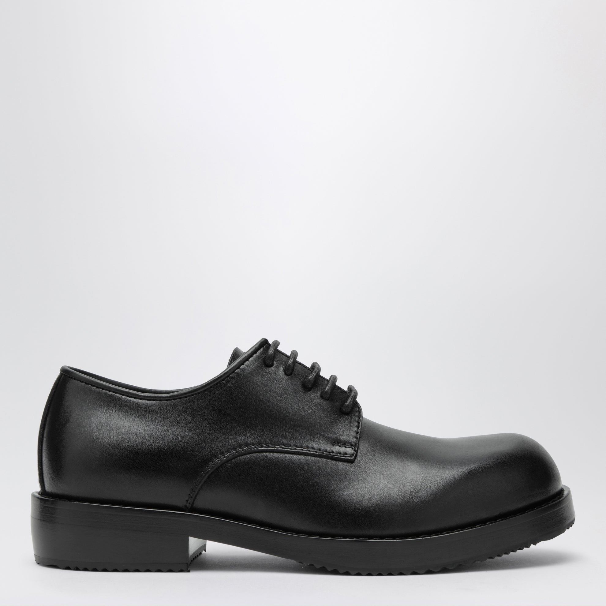 Classic black leather derby shoes