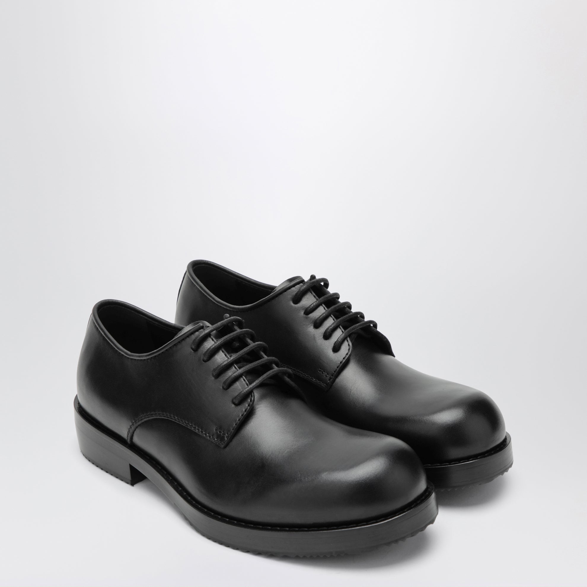 Classic black leather derby shoes