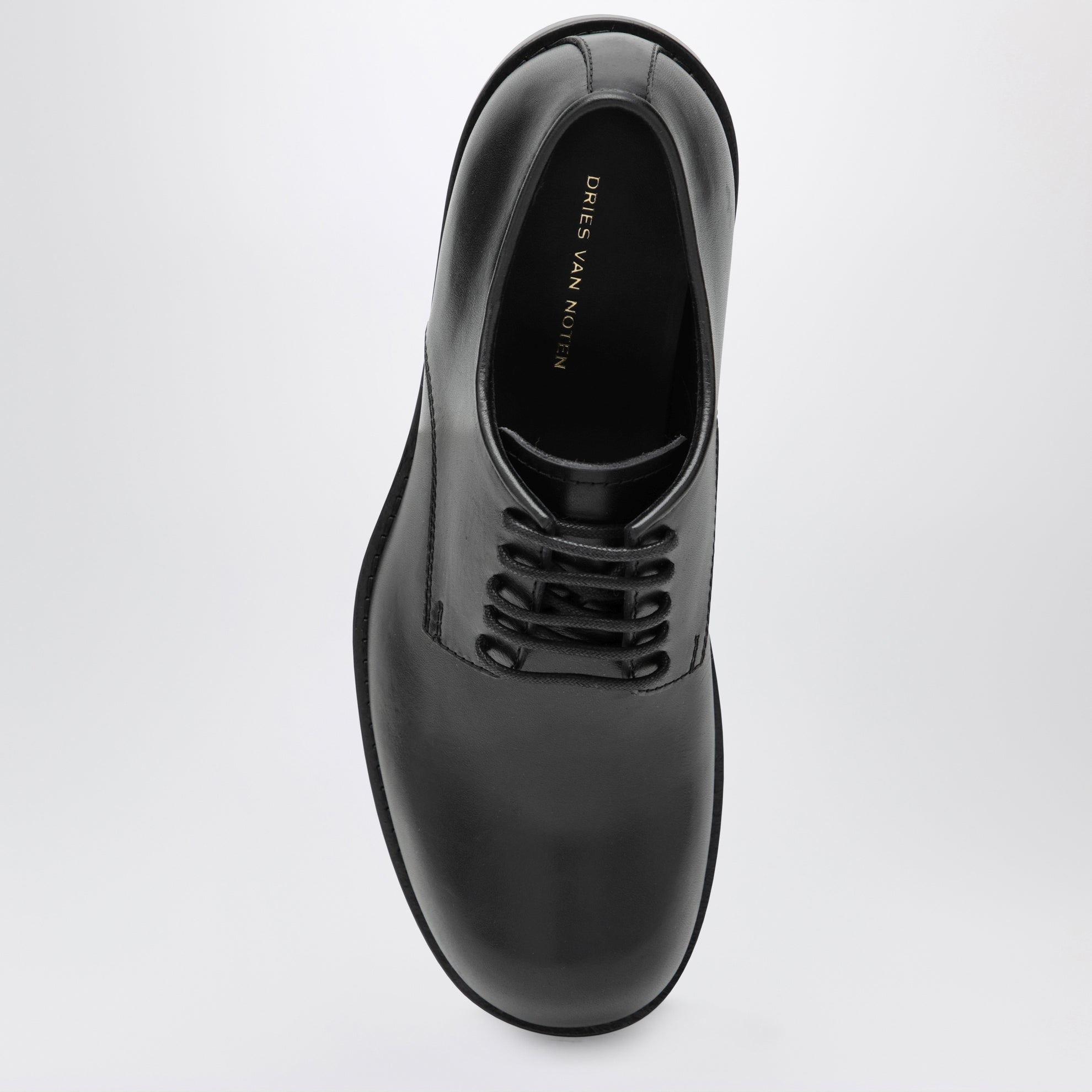 Classic black leather derby shoes