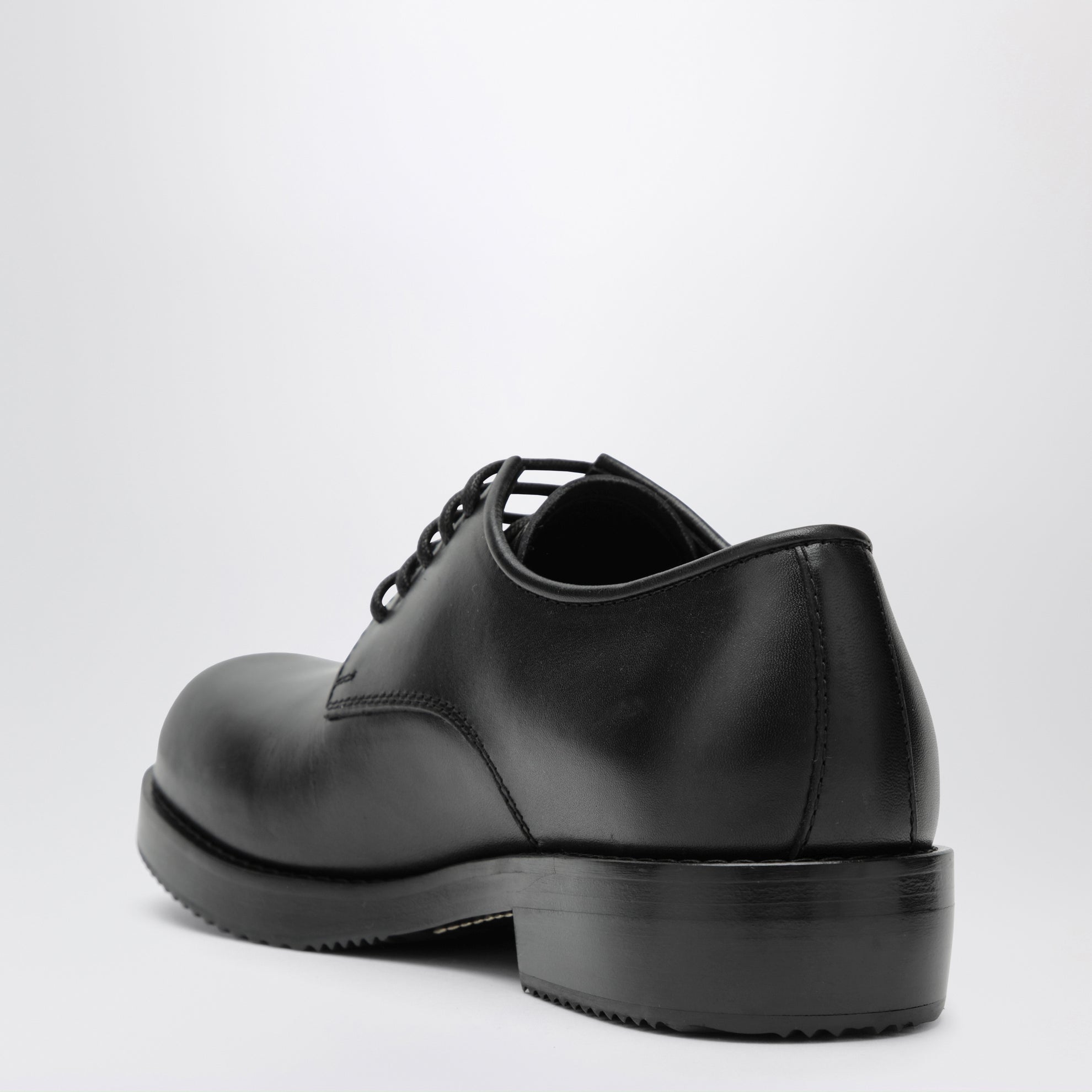 Classic black leather derby shoes