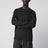 Dark grey cotton-blend ribbed sweater