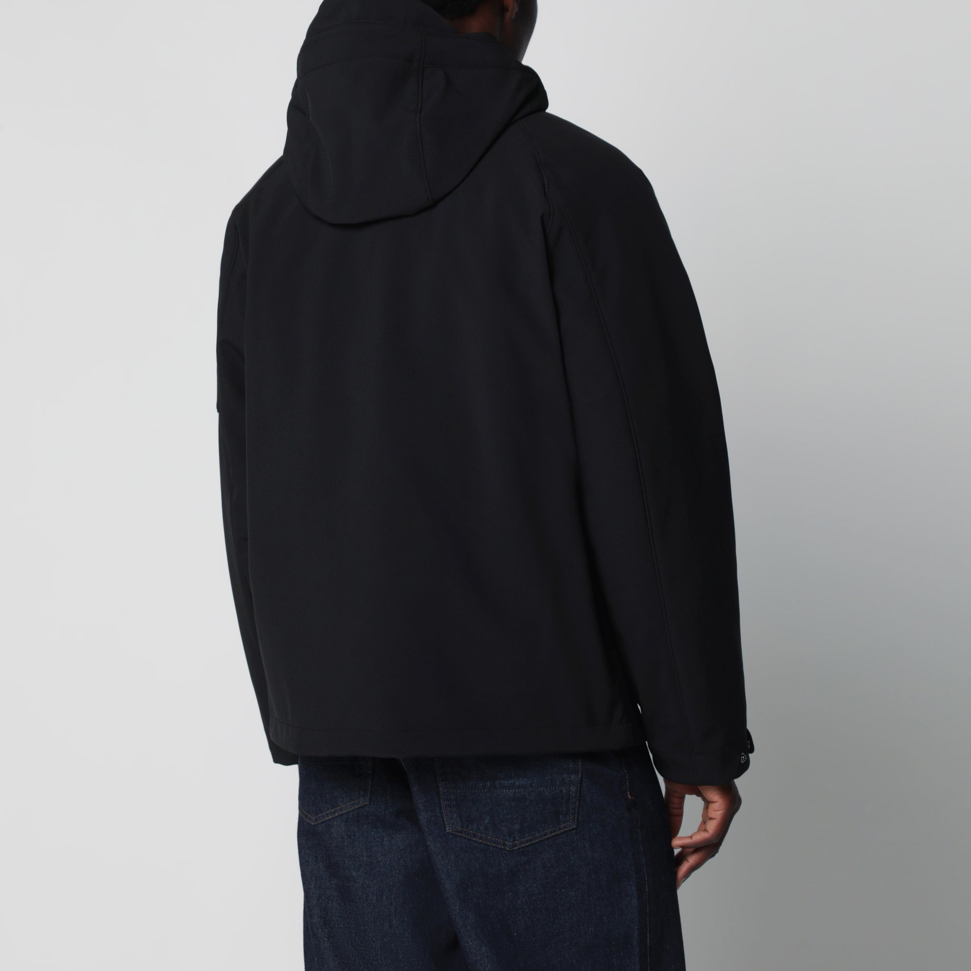 Black padded zip-up jacket