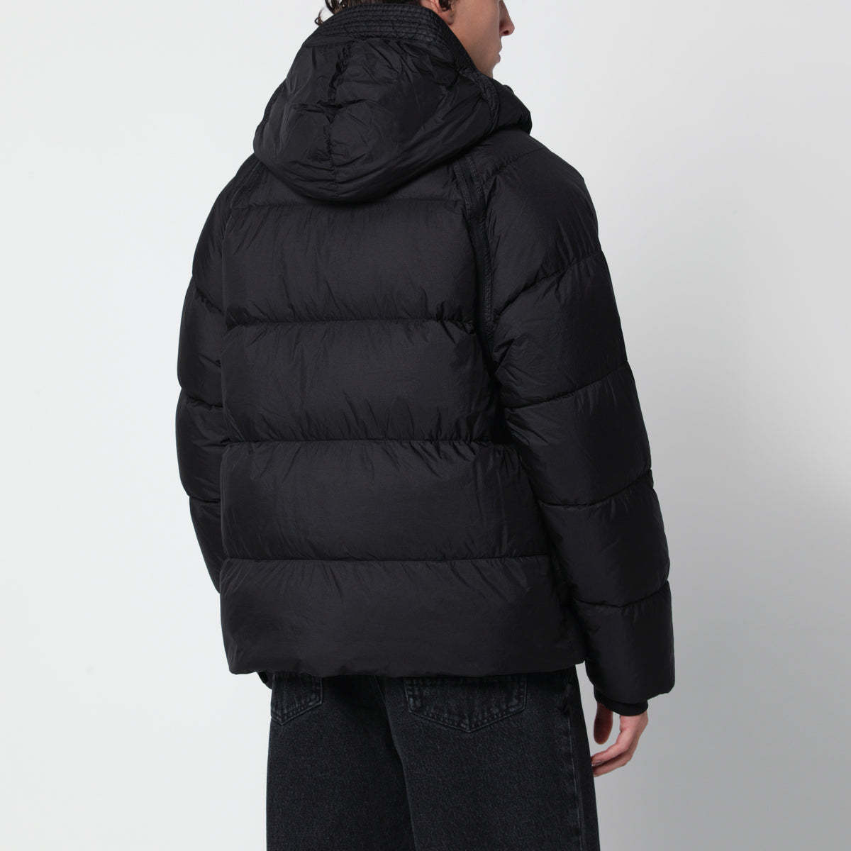 Piumino con cappuccio DD Shell nero in nylon