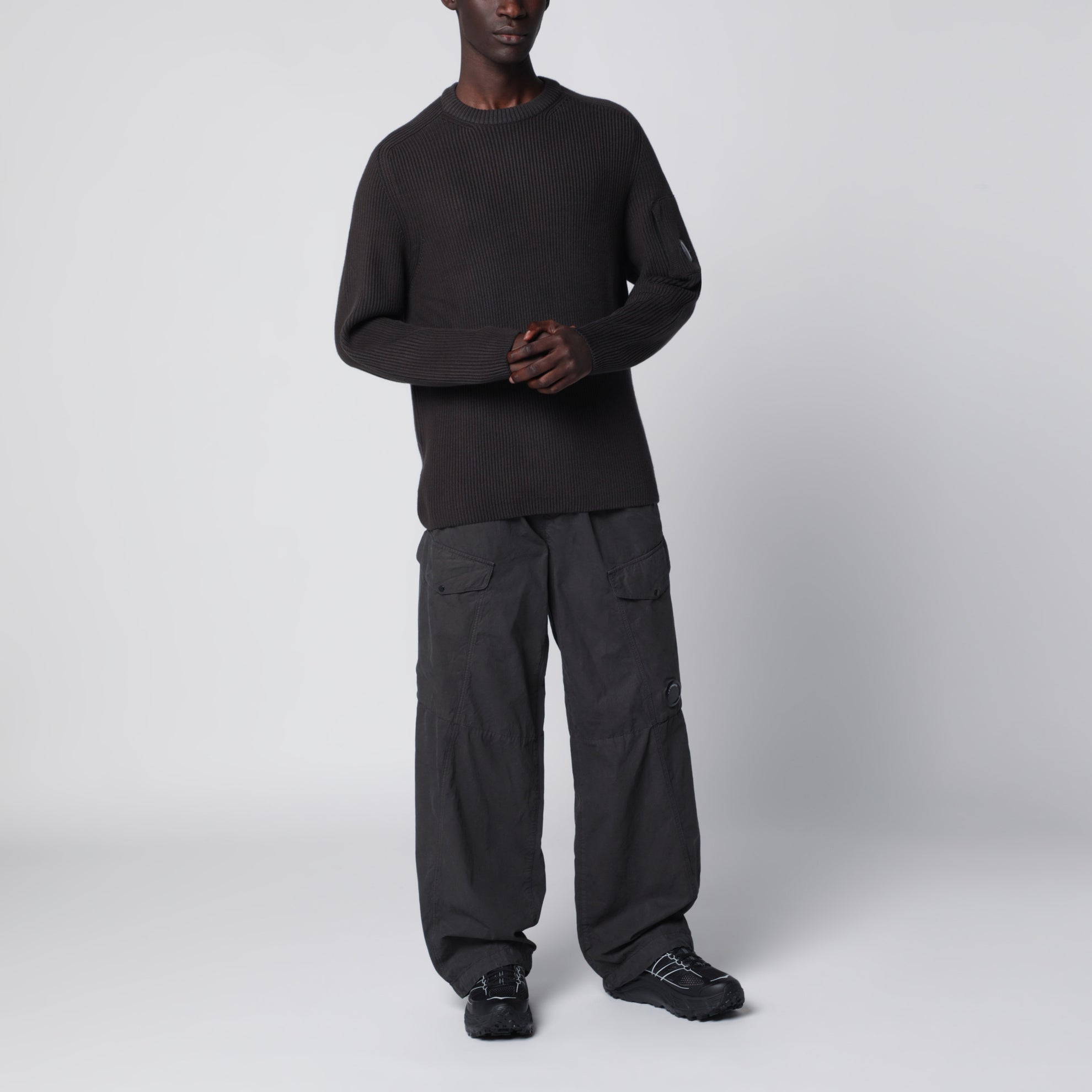 Dark grey cargo trousers