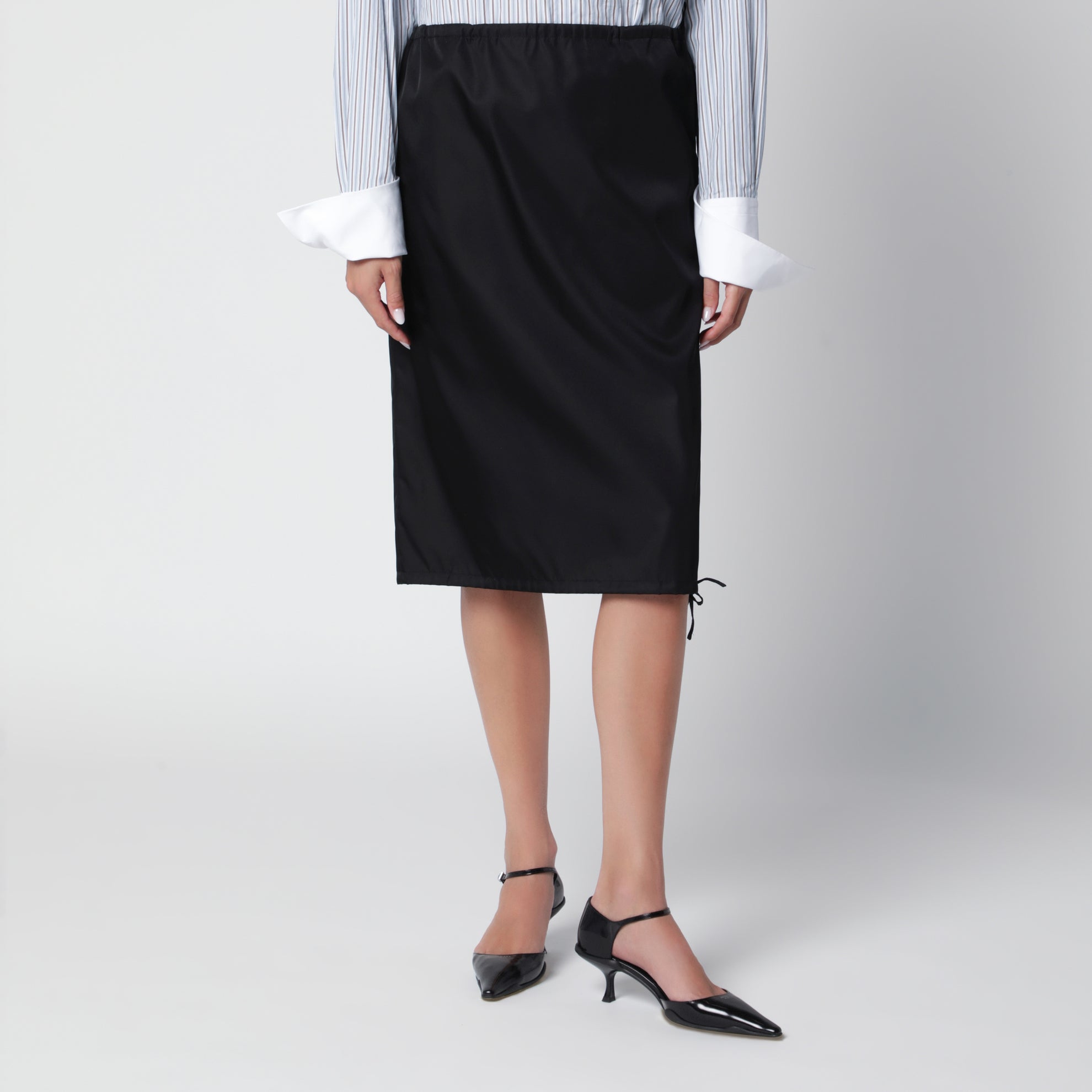 Gonna tubino nera in Re-Nylon