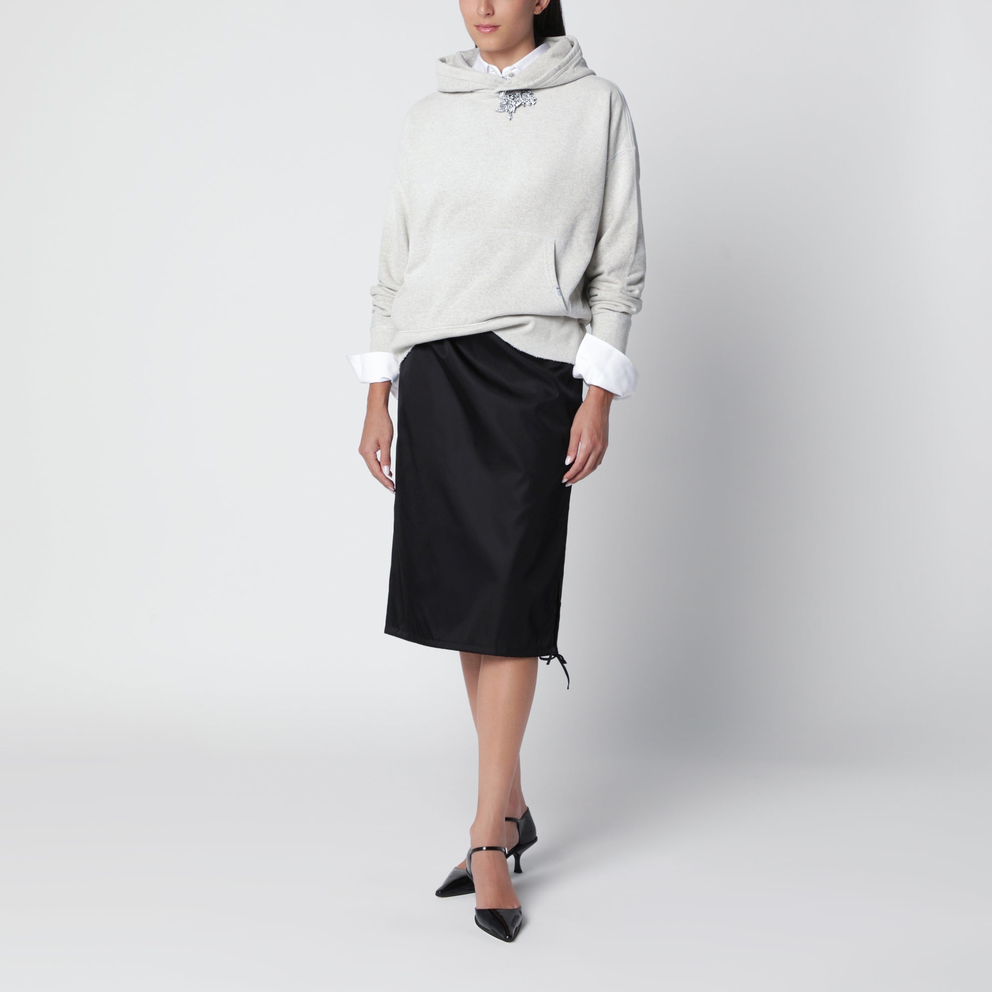 Gonna tubino nera in Re-Nylon