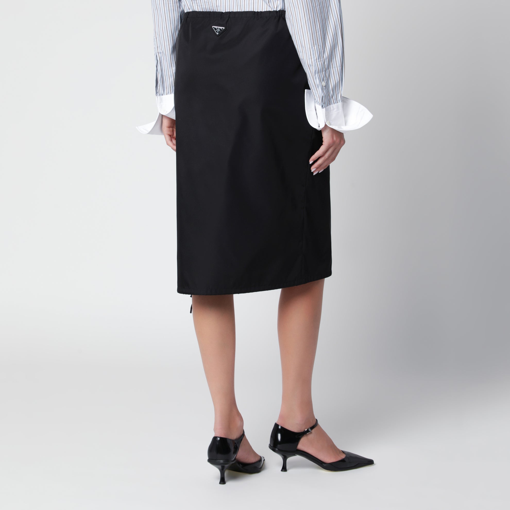 Gonna tubino nera in Re-Nylon