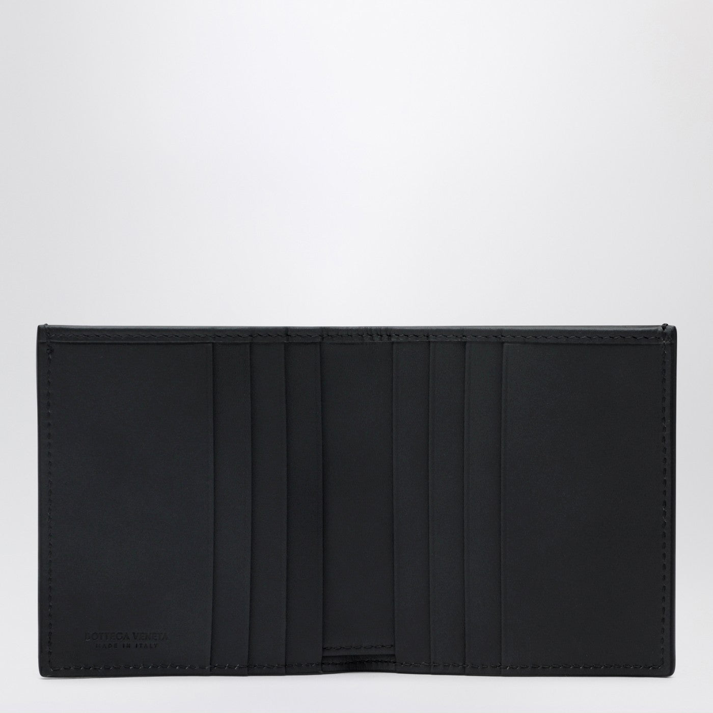 Dunkelgraue Intrecciato Bi-Fold-Geldbörse