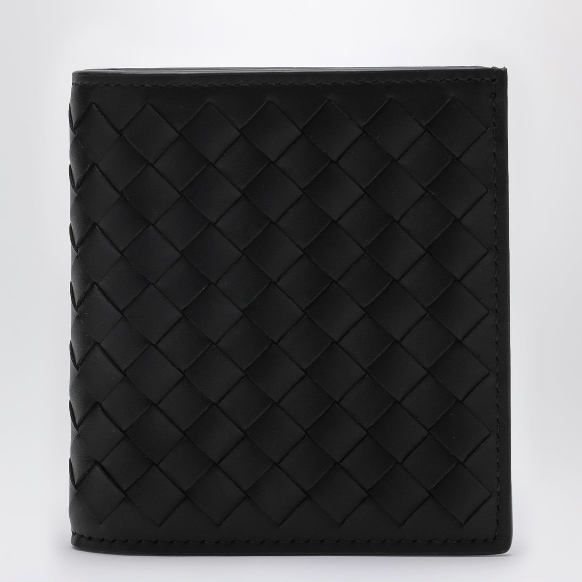 Black Intrecciato bi-fold wallet