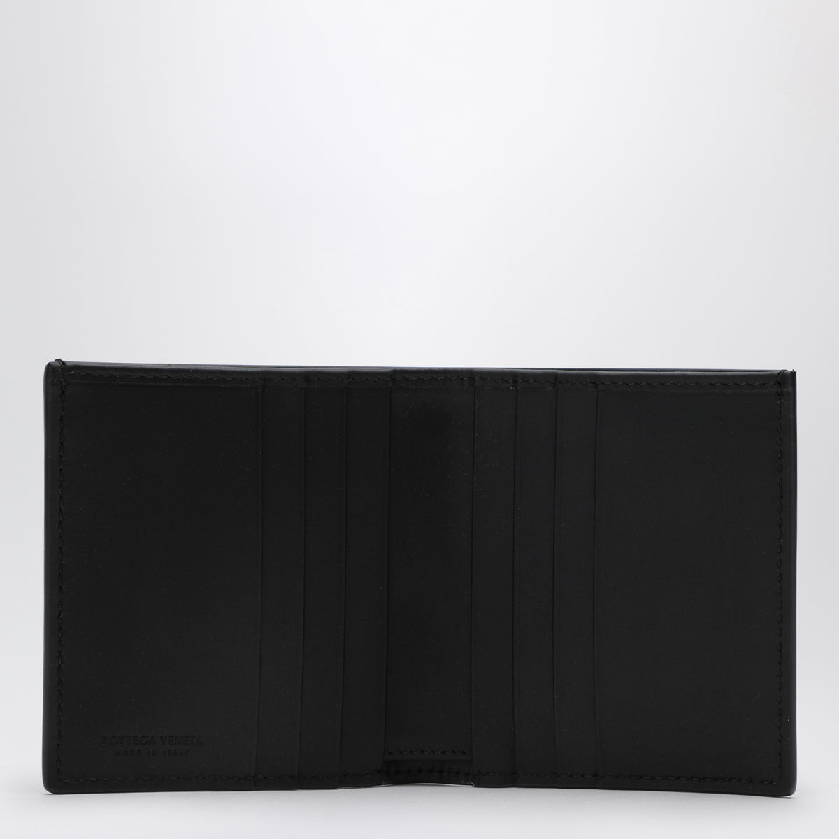 Black Intrecciato bi-fold wallet
